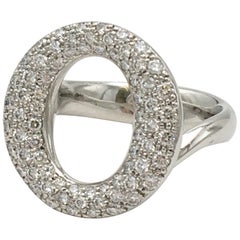 Elsa Peretti for Tiffany & Co. 'Sevillana' Platinum Diamond Pave Ring