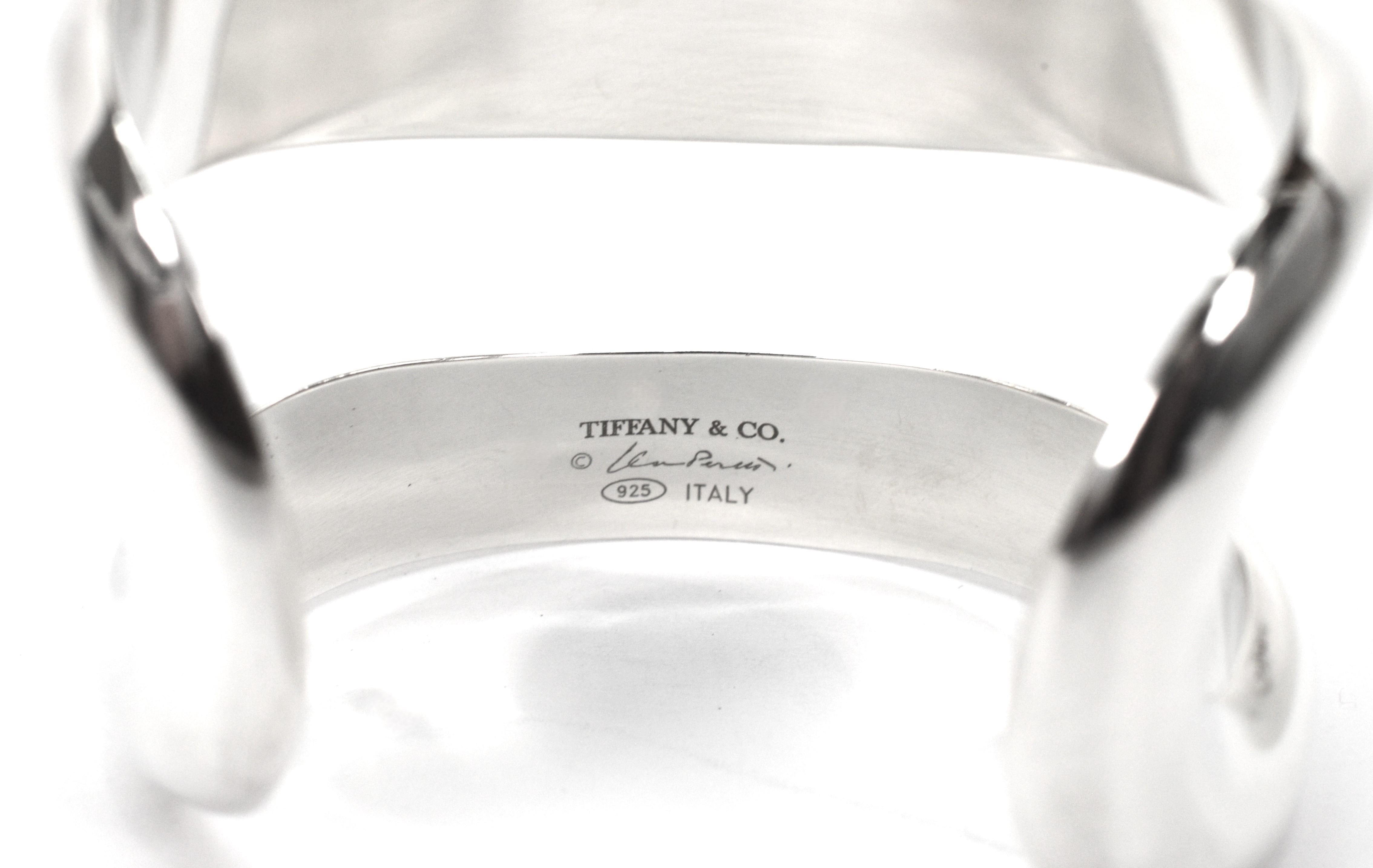 Elsa Peretti for Tiffany & Co. Sterling Silver Double Cuff Bracelet w Pouch 1