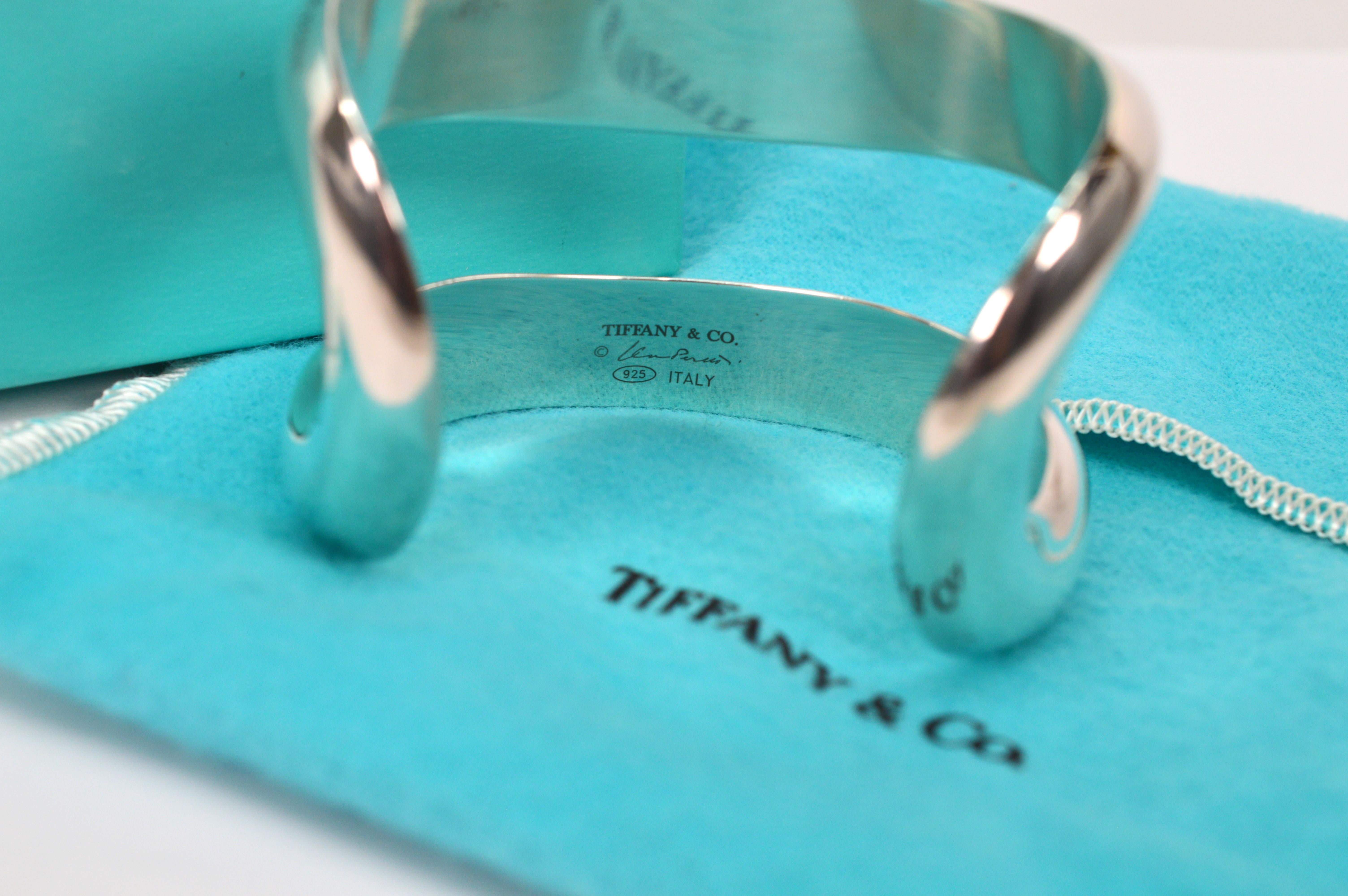 Elsa Peretti for Tiffany & Co. Sterling Silver Double Cuff Bracelet w Pouch 4