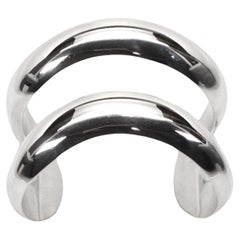 Elsa Peretti for Tiffany & Co. Sterling Silver Double Cuff Bracelet w Pouch