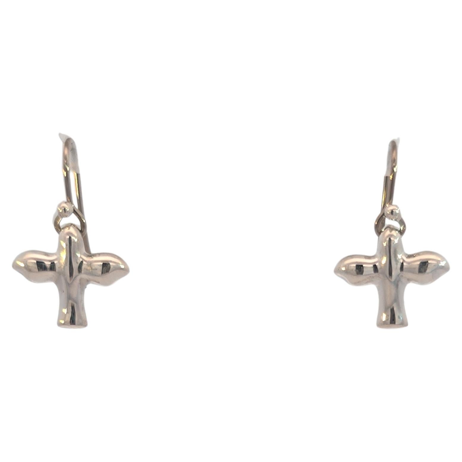 Elsa Peretti for Tiffany & Co. Orecchini con croce di colomba in argento 925 in vendita