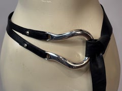 Elsa Peretti for Tiffany & Co. Sterling Silver Horseshoe Buckle and Leather Belt