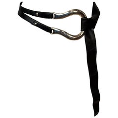 Elsa Peretti for Tiffany & Co. Sterling Silver Horseshoe Buckle and Leather Belt