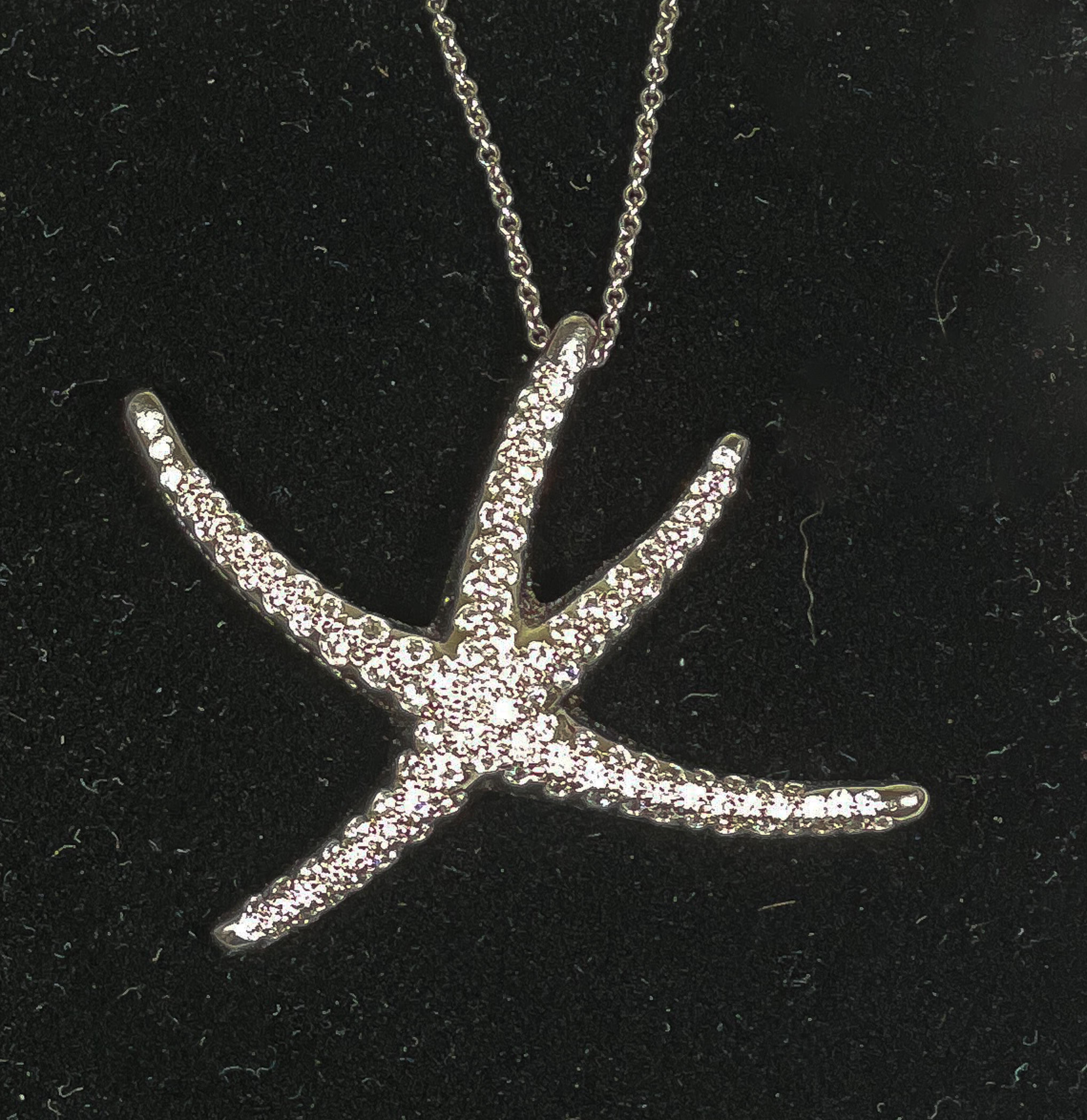 Elsa Peretti für Tiffany & Co Vintage Diamant-Platin-Halskette mit Seesternen aus Platin für Damen oder Herren im Angebot