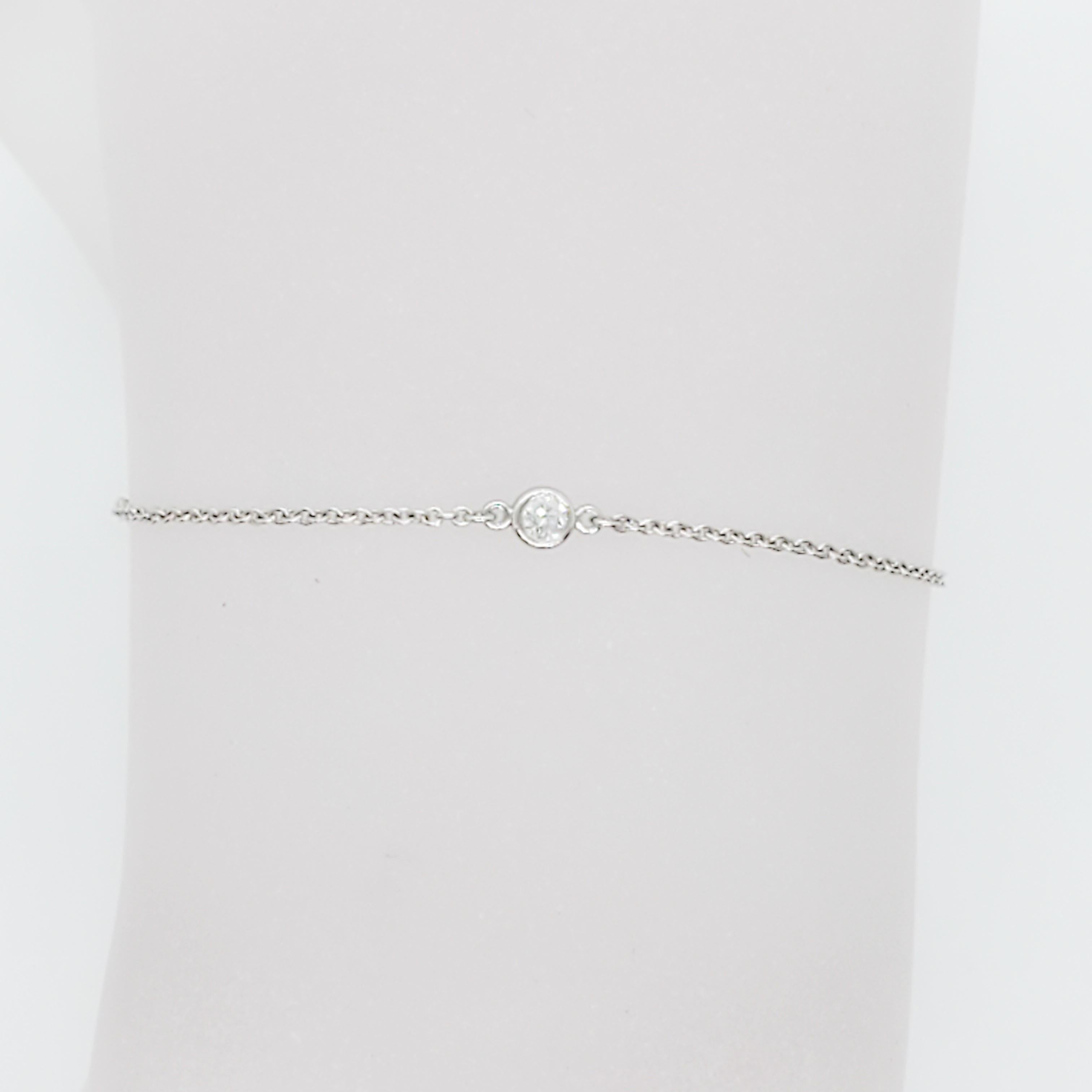 Round Cut Elsa Peretti for Tiffany & Co. Estate Diamond Bracelet in Platinum