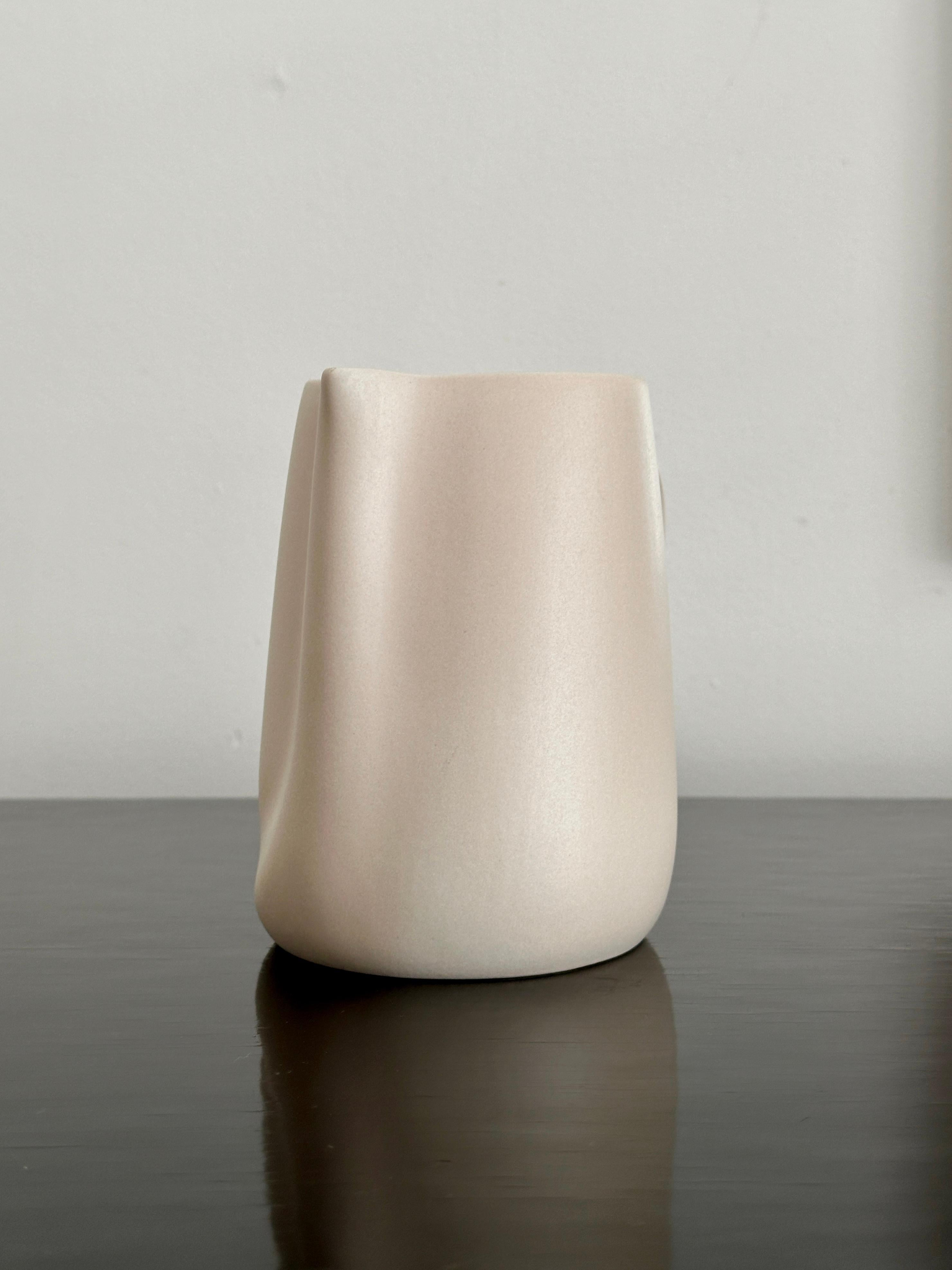 Italian Elsa Peretti For Tiffany & Company Small Putty Matte Glazed Pitcher For Sale