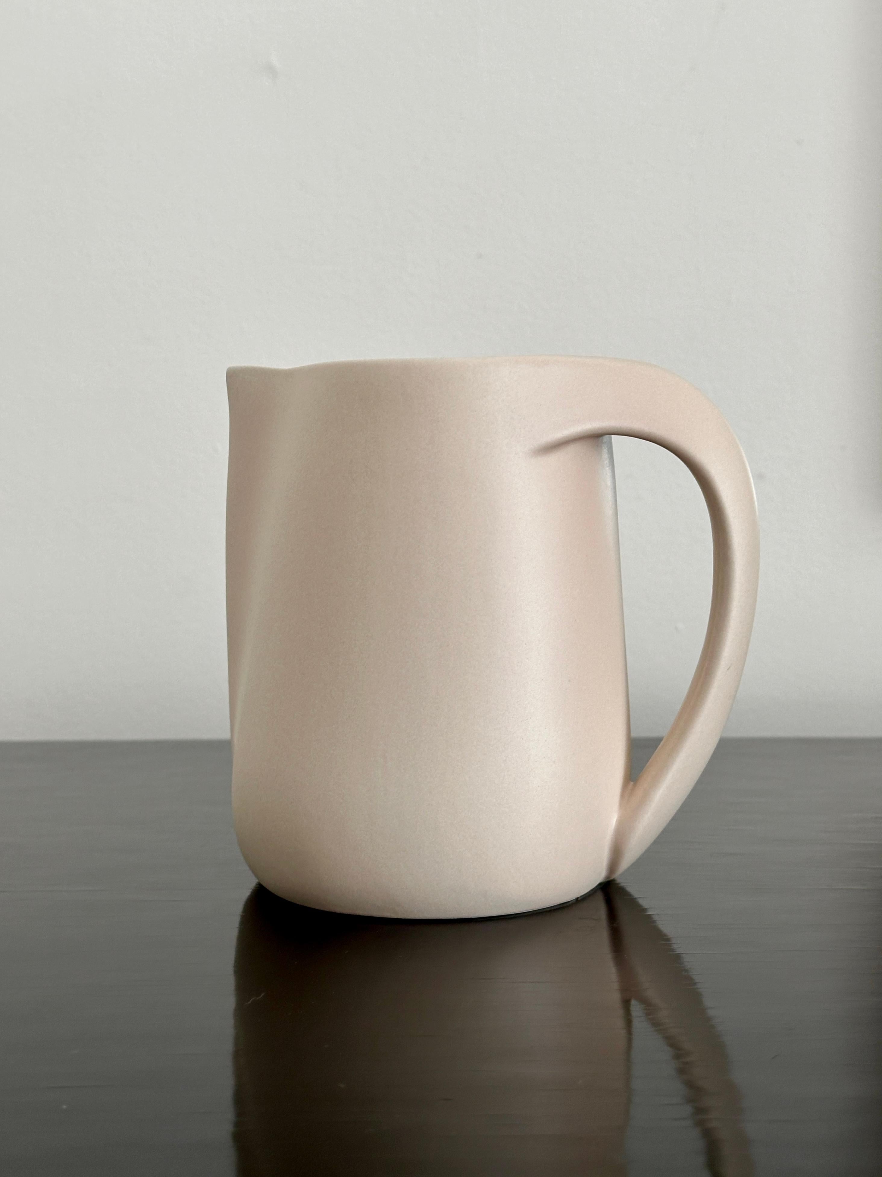 Hand-Crafted Elsa Peretti For Tiffany & Company Small Putty Matte Glazed Pitcher For Sale