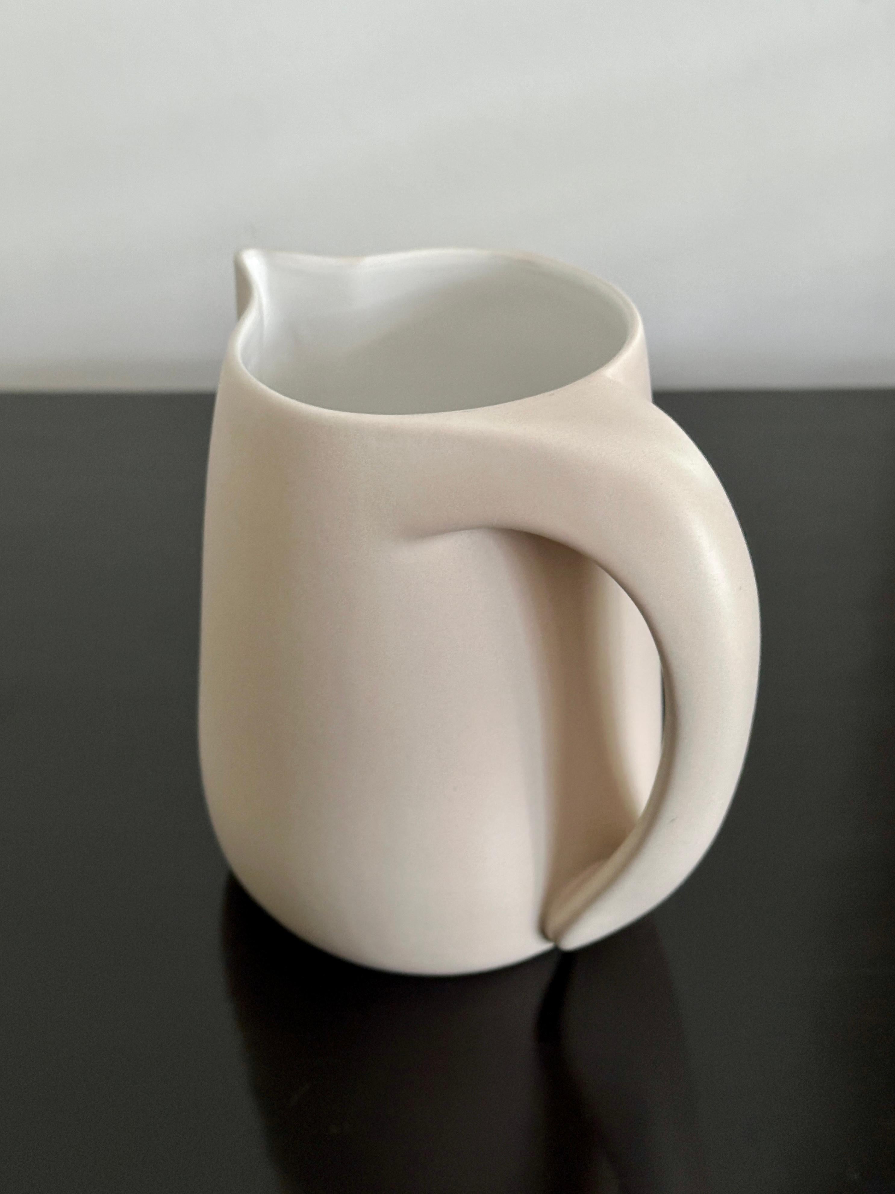 Mid-20th Century Elsa Peretti For Tiffany & Company Small Putty Matte Glazed Pitcher For Sale