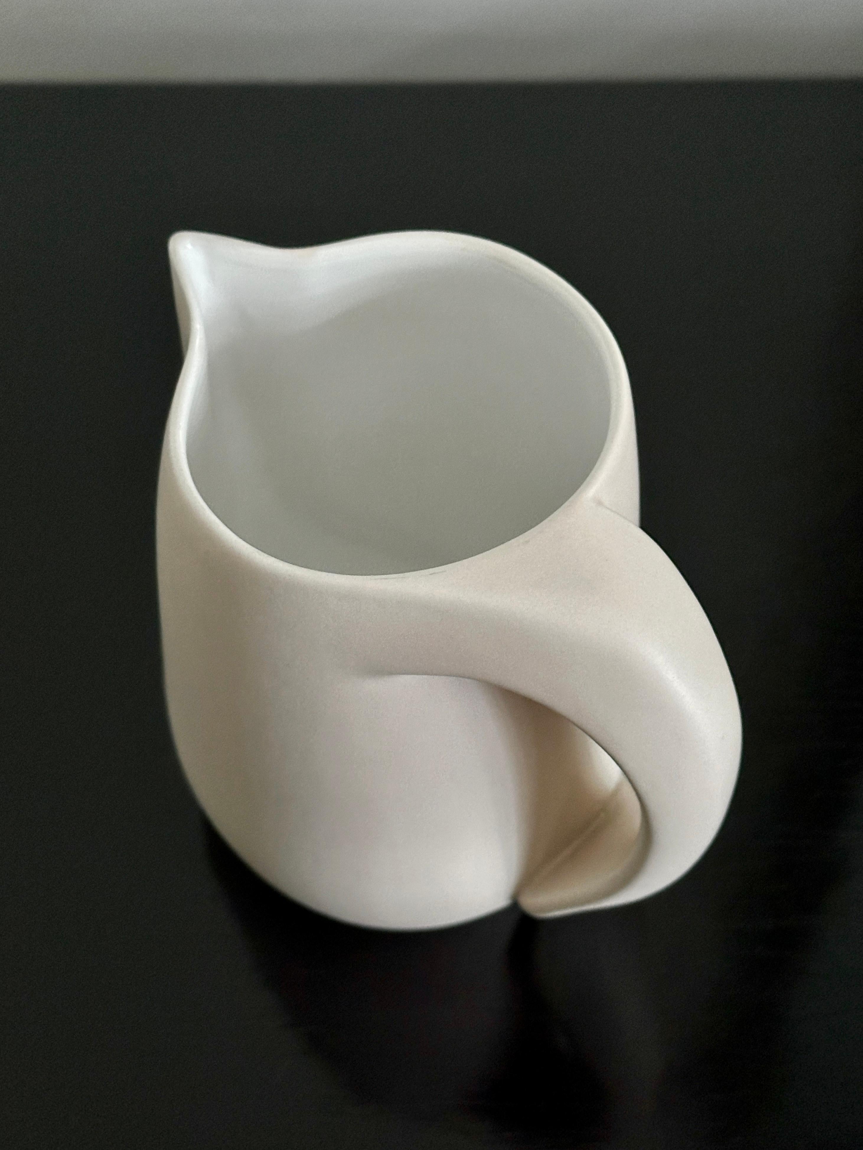 Ceramic Elsa Peretti For Tiffany & Company Small Putty Matte Glazed Pitcher For Sale