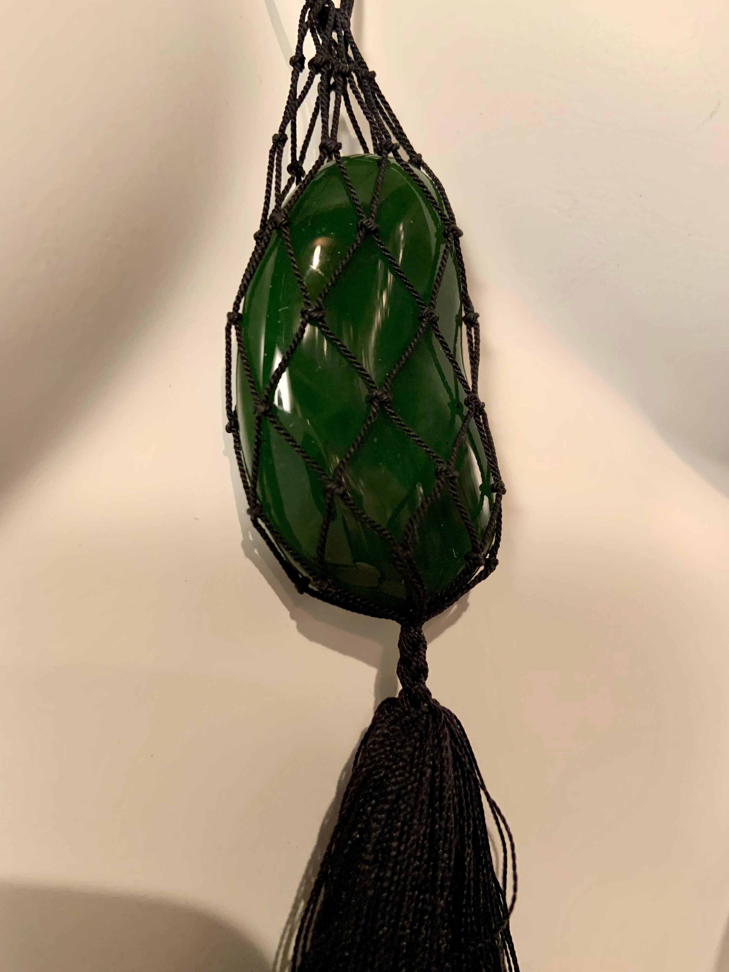 tiffany black jade bean necklace