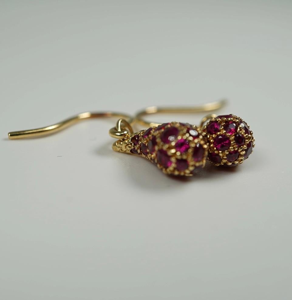 ruby earrings gold