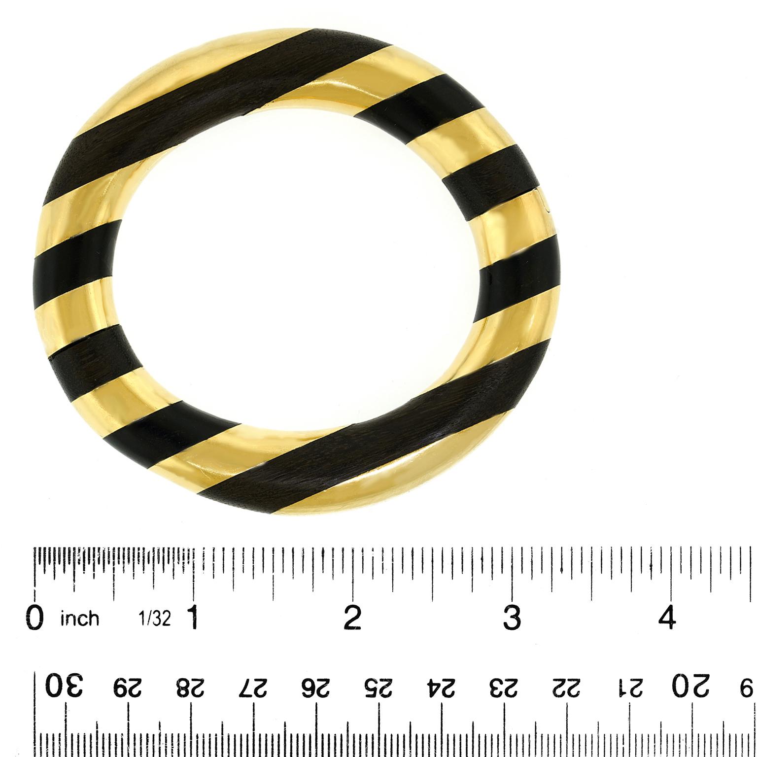 Elsa Peretti for Tiffany Wood and Gold Bangle 1