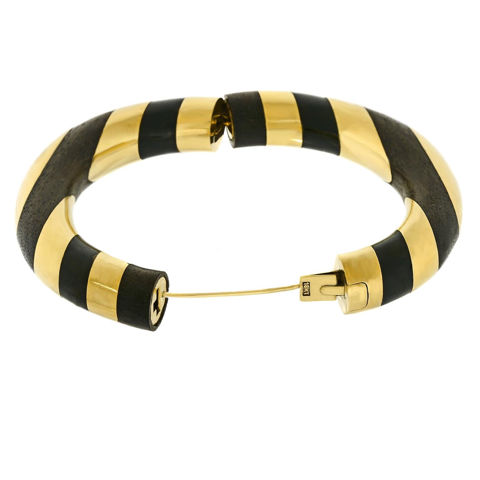Elsa Peretti for Tiffany Wood and Gold Bangle 2
