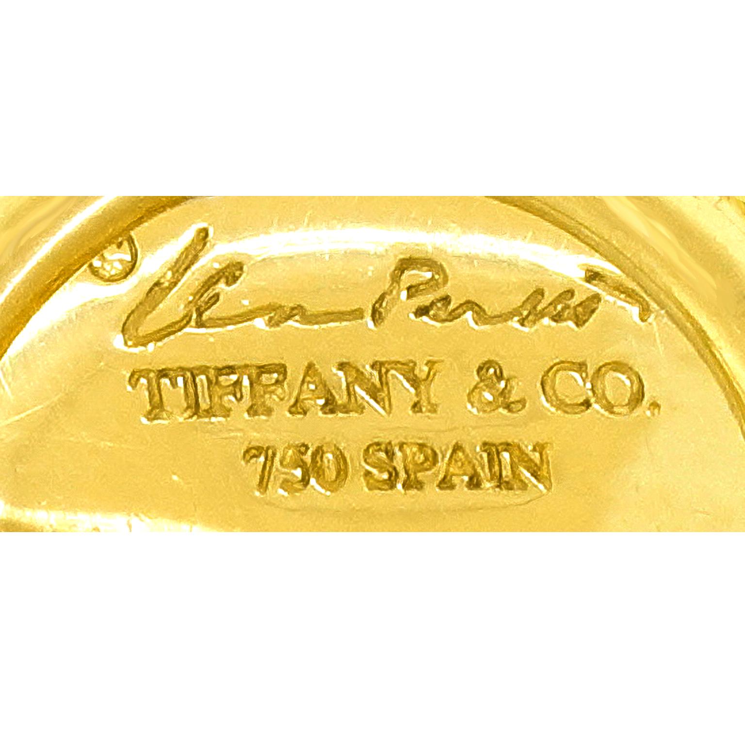 Orecchini con impronta di pollice in oro giallo Elsa Peretti for Tiffany in vendita 1
