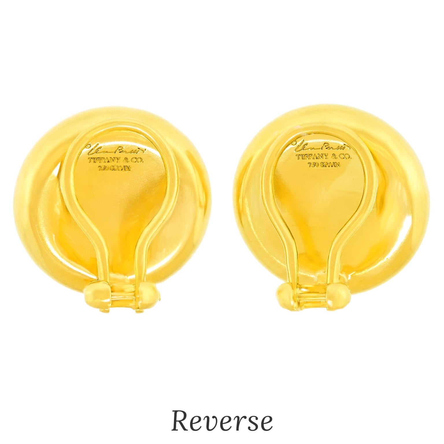 Orecchini con impronta di pollice in oro giallo Elsa Peretti for Tiffany in vendita 3