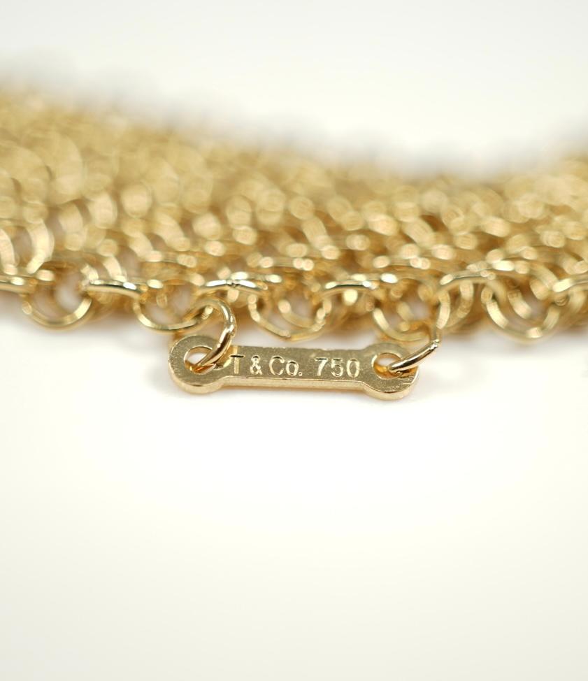 Elsa Peretti Mesh Yellow Gold Necklace for Tiffany & Co. In Good Condition In Dallas, TX