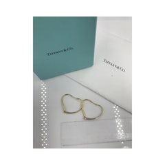 Elsa Peretti Open Heart Earrings Hoops Tiffany & Co. Yellow Gold