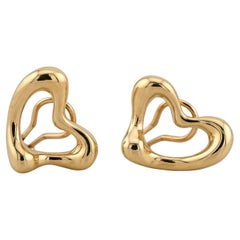 Pendientes Elsa Peretti Corazón Abierto de Oro Amarillo de 18 K Modelo Grande