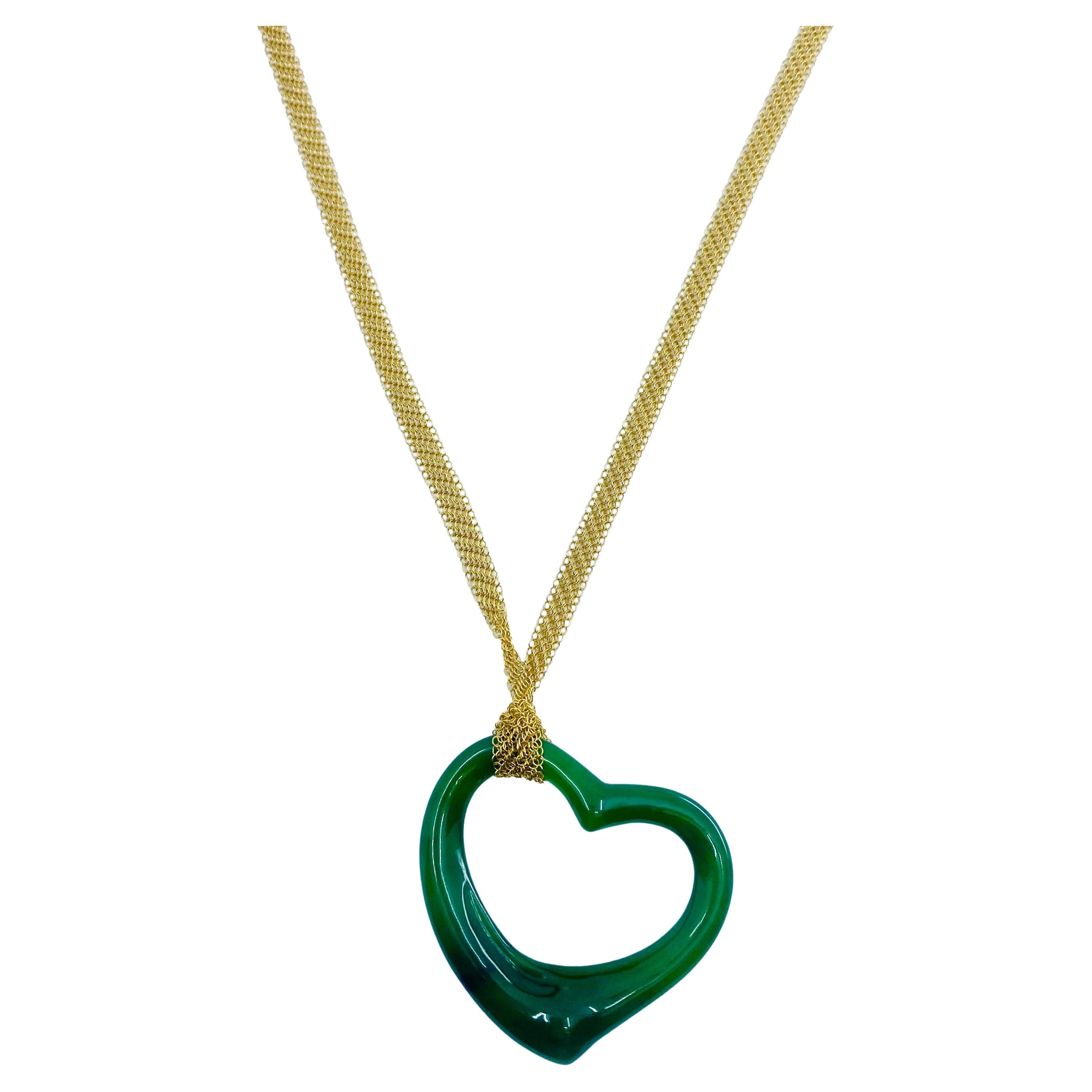 Elsa Peretti Halskette aus Jade mit offenem Herz
