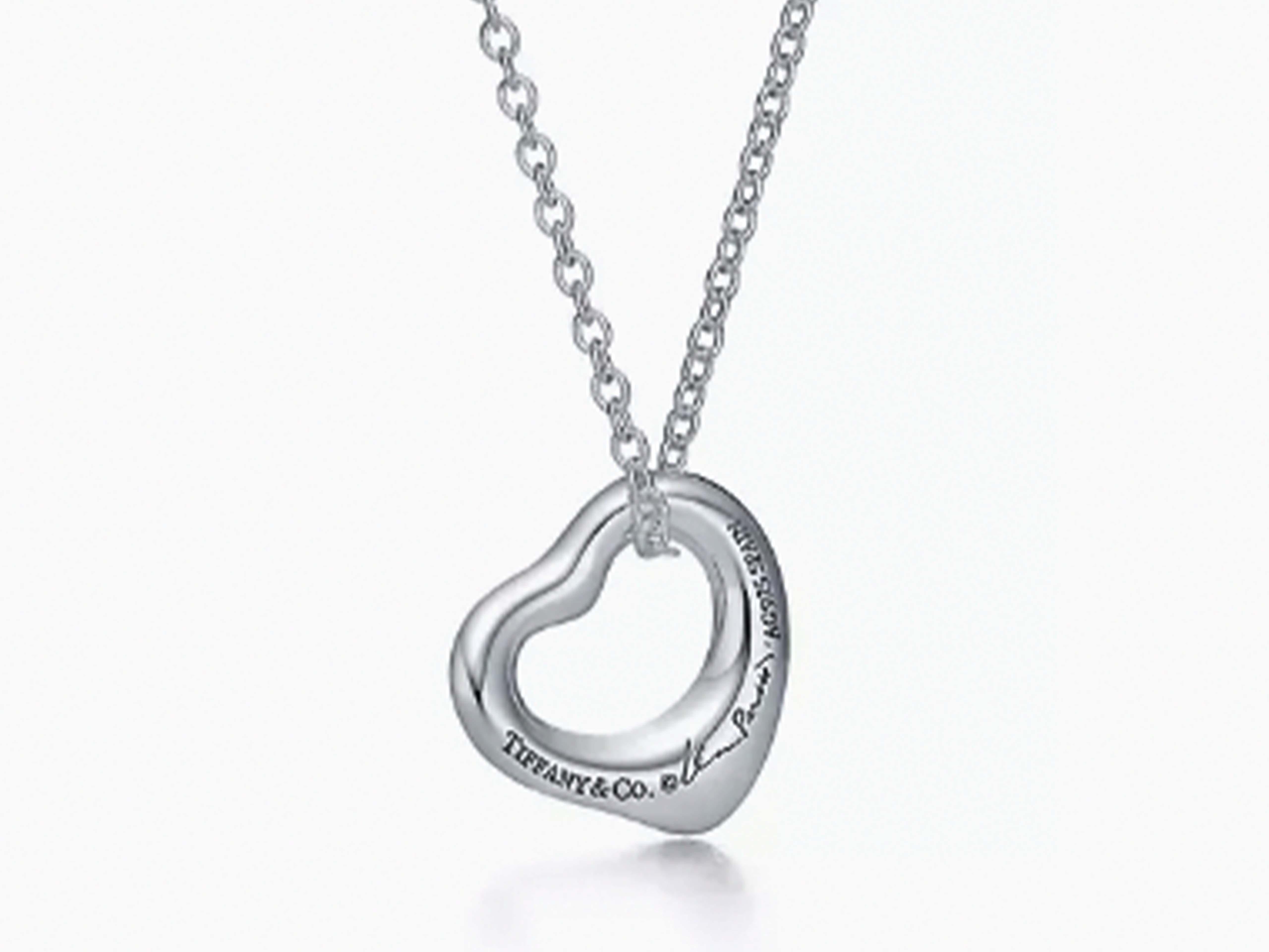 Modern Elsa Peretti Open Heart Pendant in Silver, 11 mm