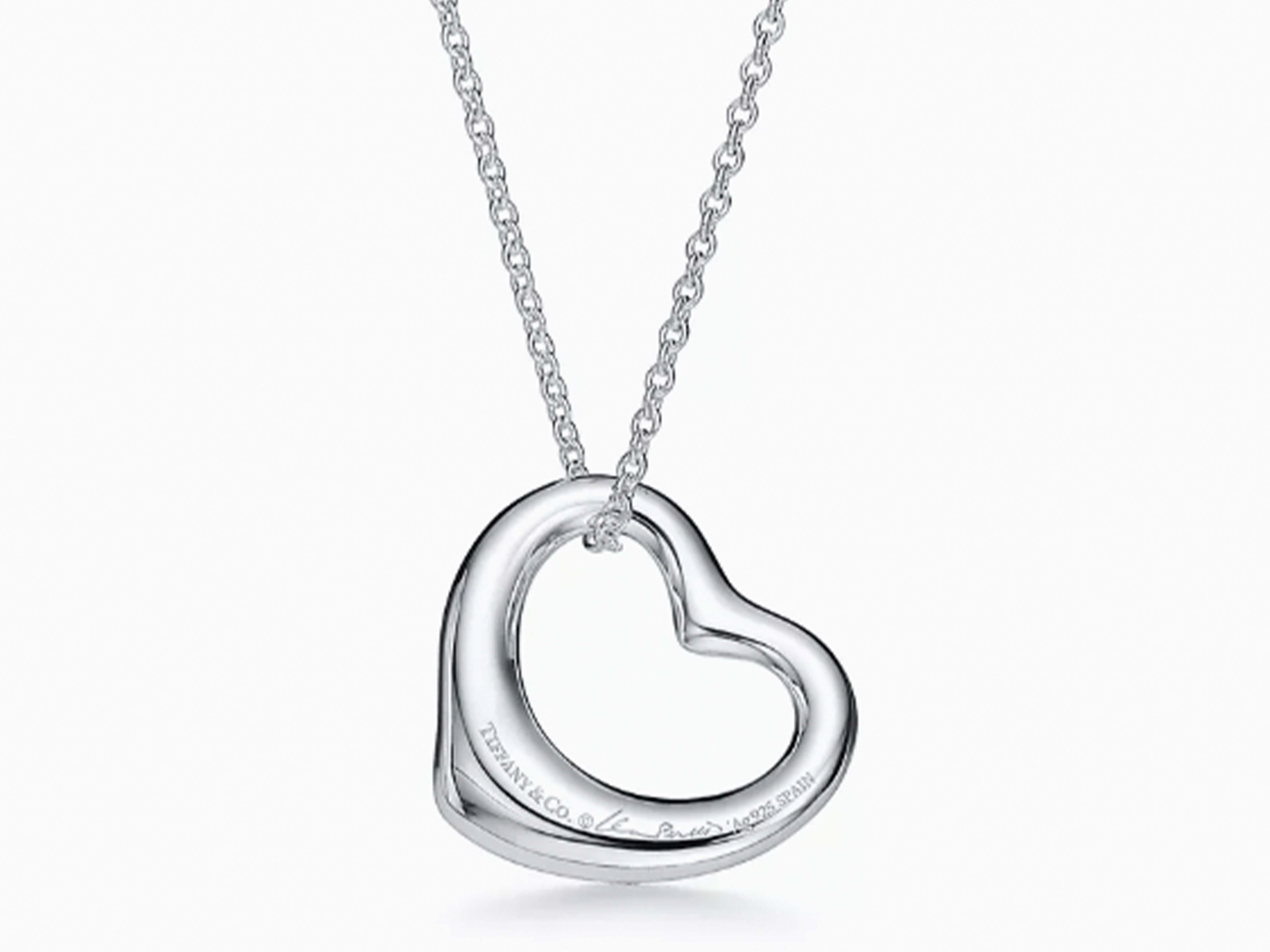 Moderno Ciondolo a forma di cuore aperto di Elsa Peretti in argento, 22 mm in vendita