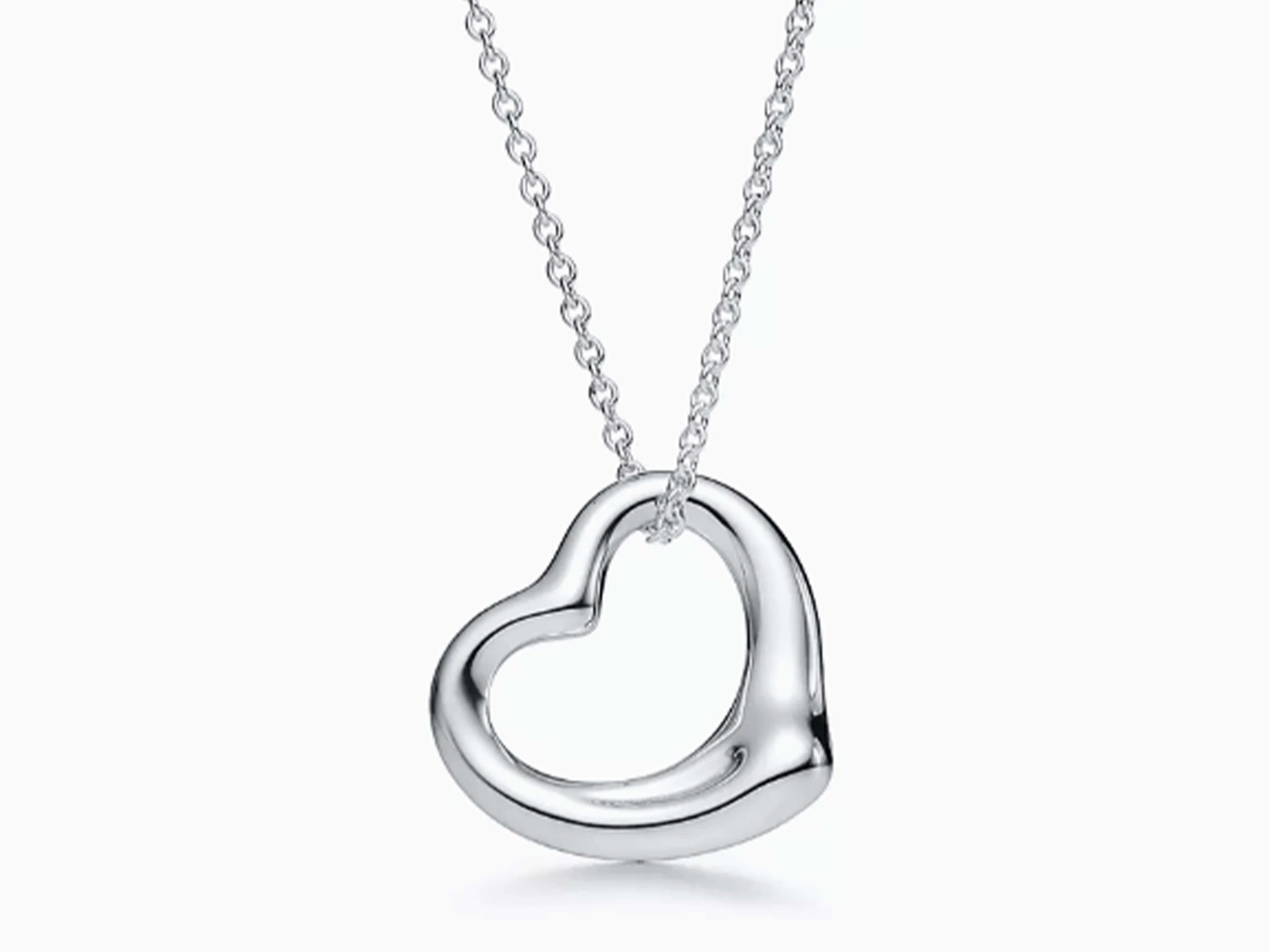 Ciondolo a forma di cuore aperto di Elsa Peretti in argento, 22 mm In condizioni ottime in vendita a Honolulu, HI
