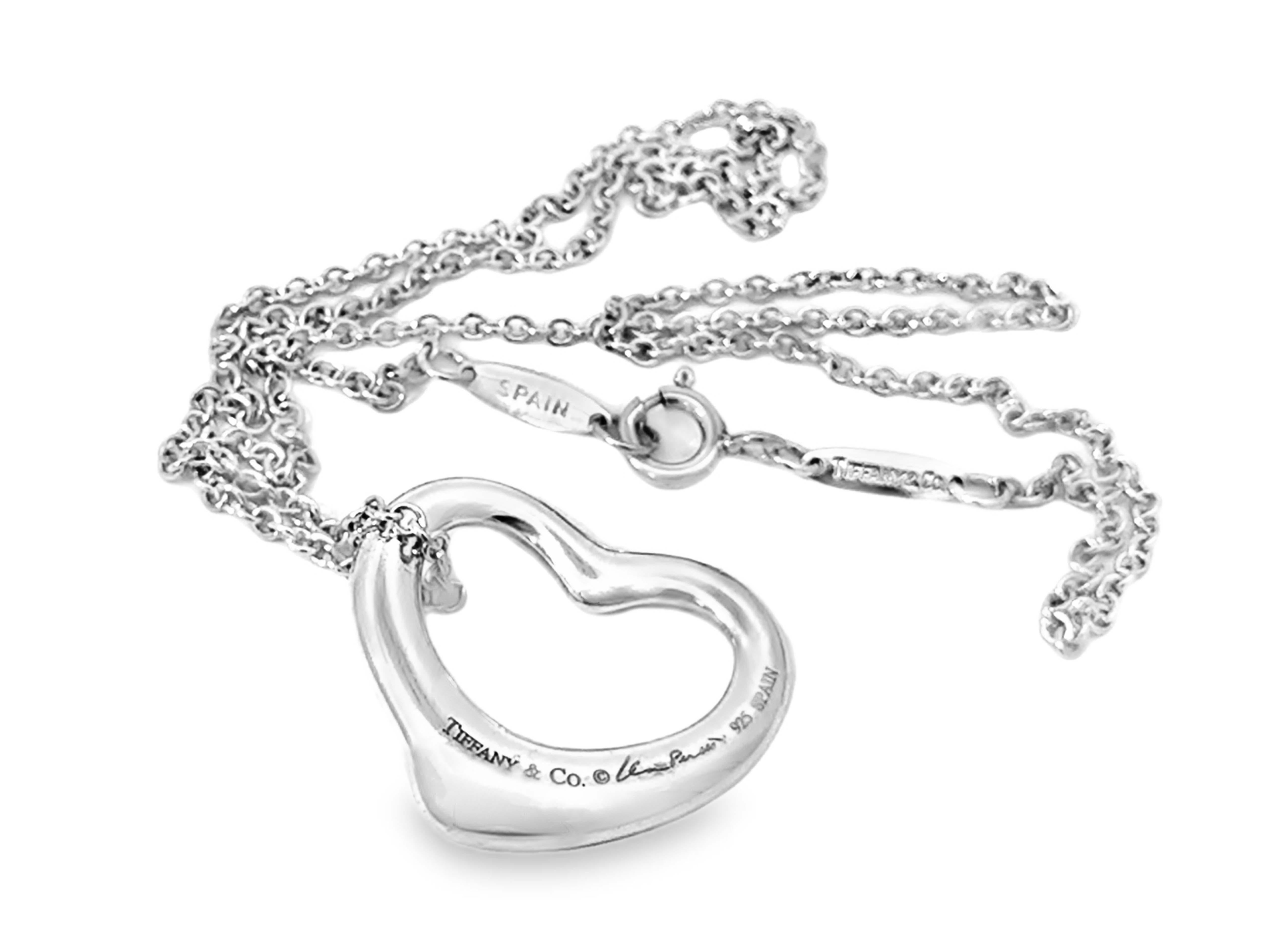 Donna Ciondolo a forma di cuore aperto di Elsa Peretti in argento, 22 mm in vendita