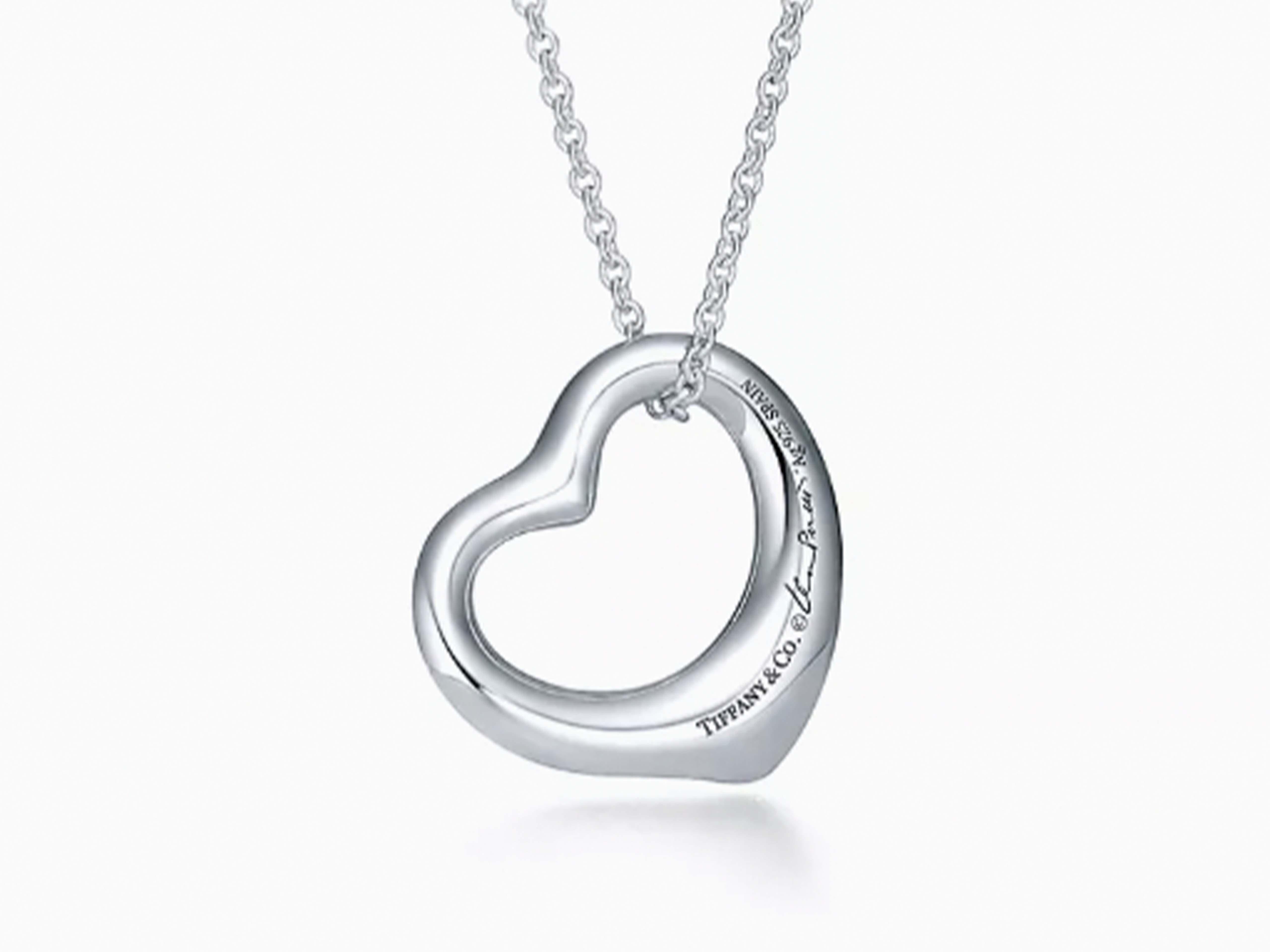 Ciondolo a forma di cuore aperto di Elsa Peretti in argento, 22 mm in vendita