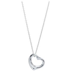 Elsa Peretti Open Heart Pendant in Silver with Diamonds Tiffany & Co.