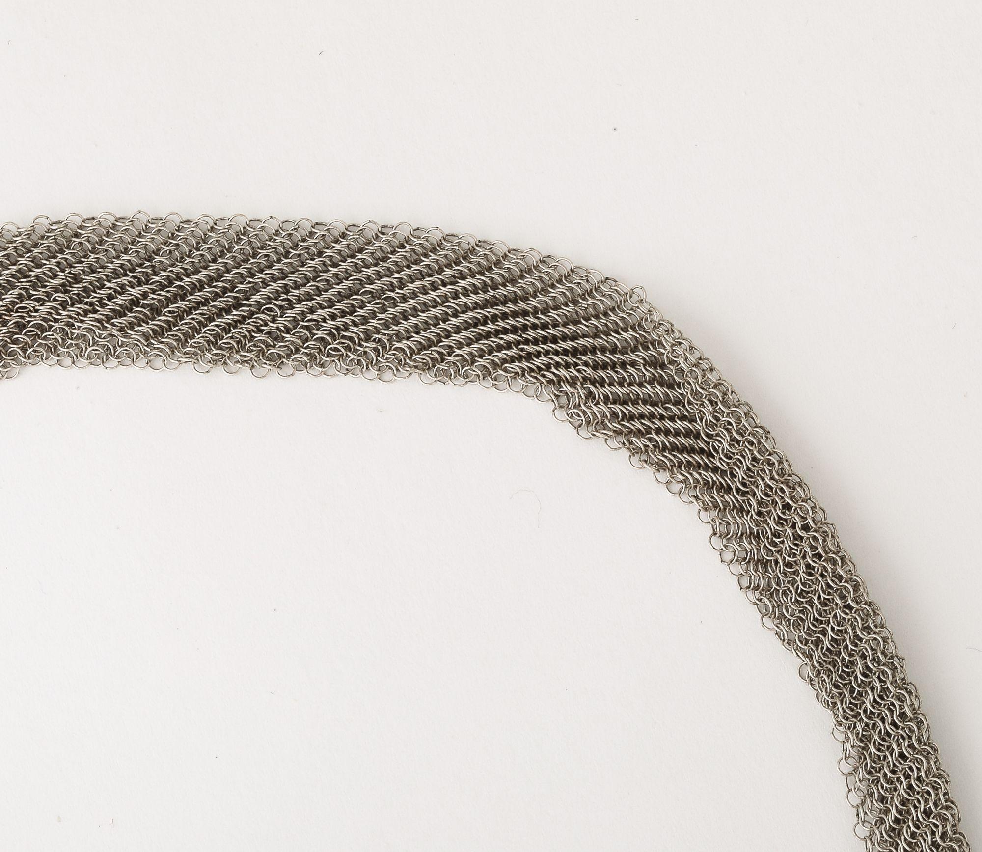 Elsa Peretti Sterling Mesh Halskette Damen im Angebot