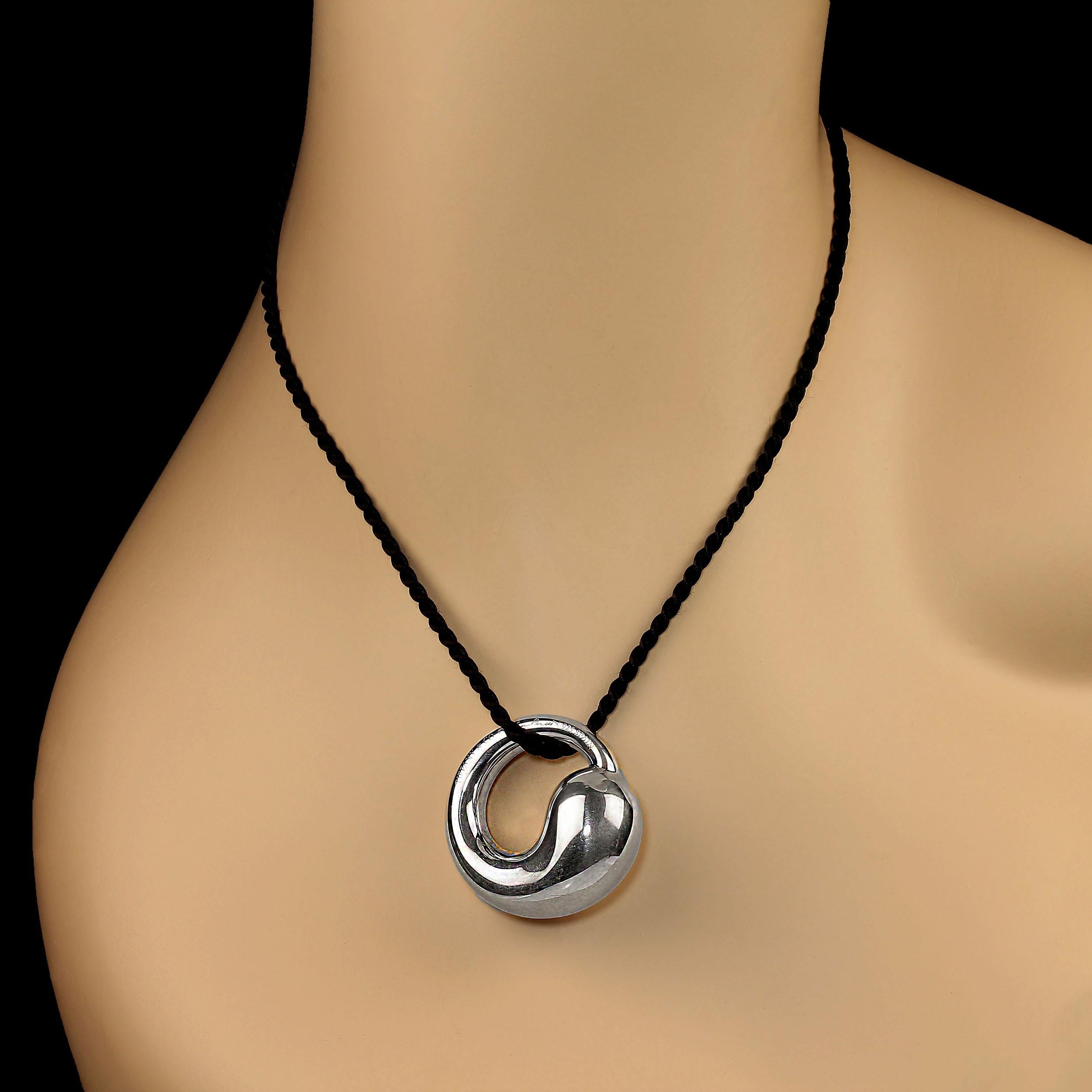 Women's or Men's Elsa Peretti Sterling Silver Eternal Circle Pendant