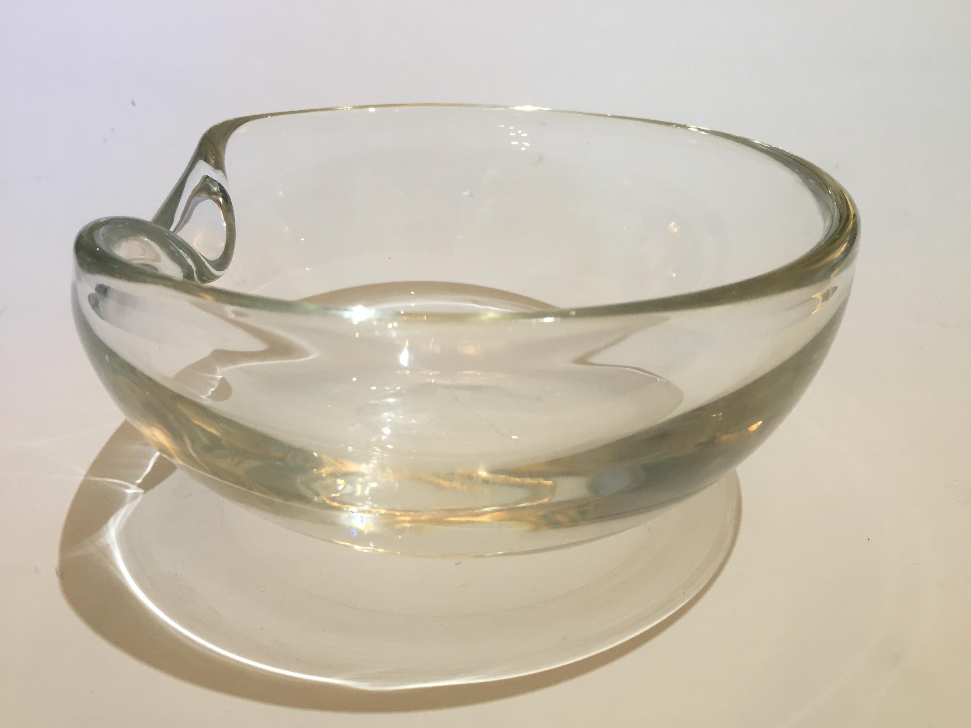 Elsa Peretti Thumbprint Bowl per Tiffany & Co. Vetro trasparente In condizioni buone in vendita a West Palm Beach, FL