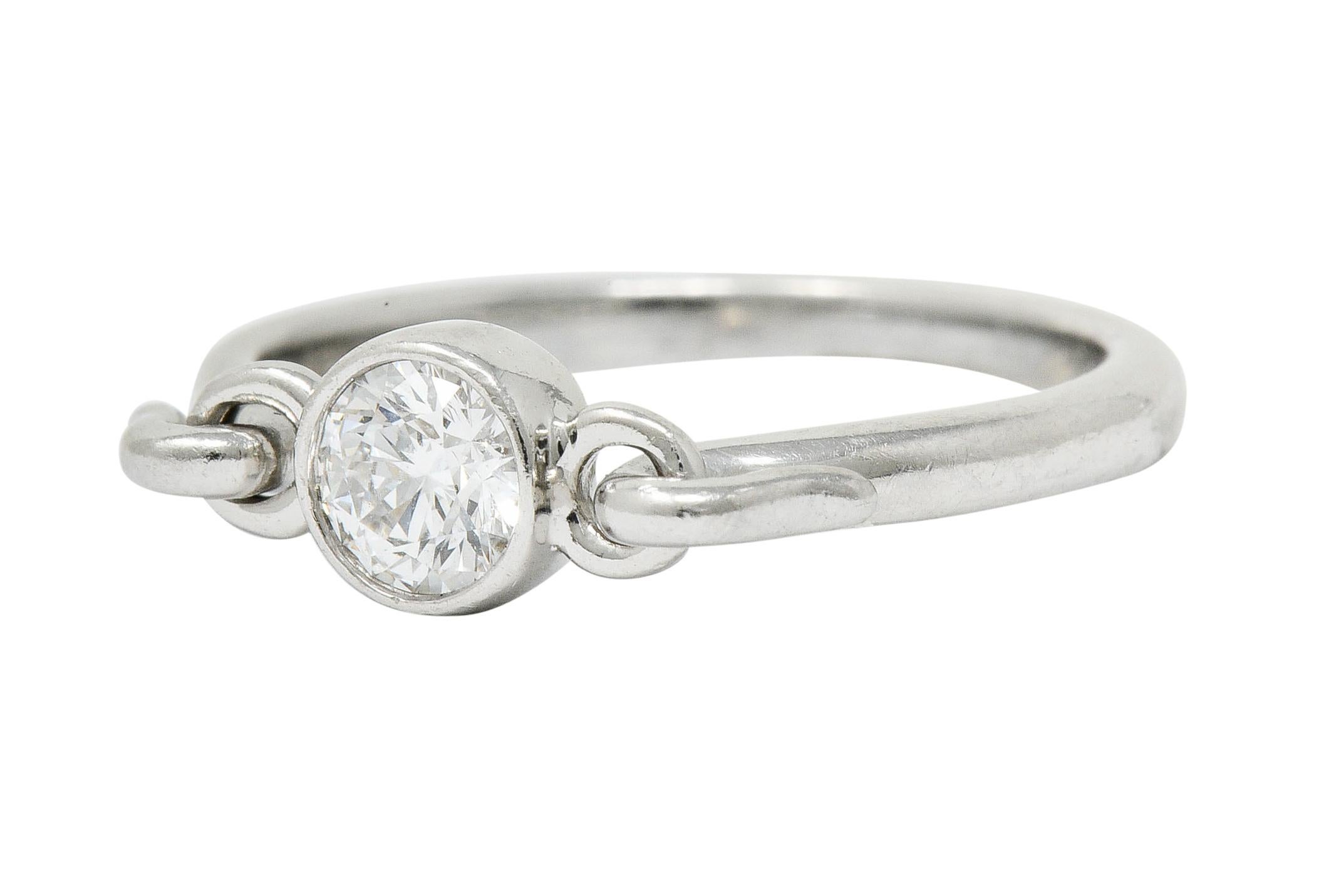 Contemporary Elsa Peretti Tiffany & Co. Round Brilliant Diamond Platinum Swan Ring