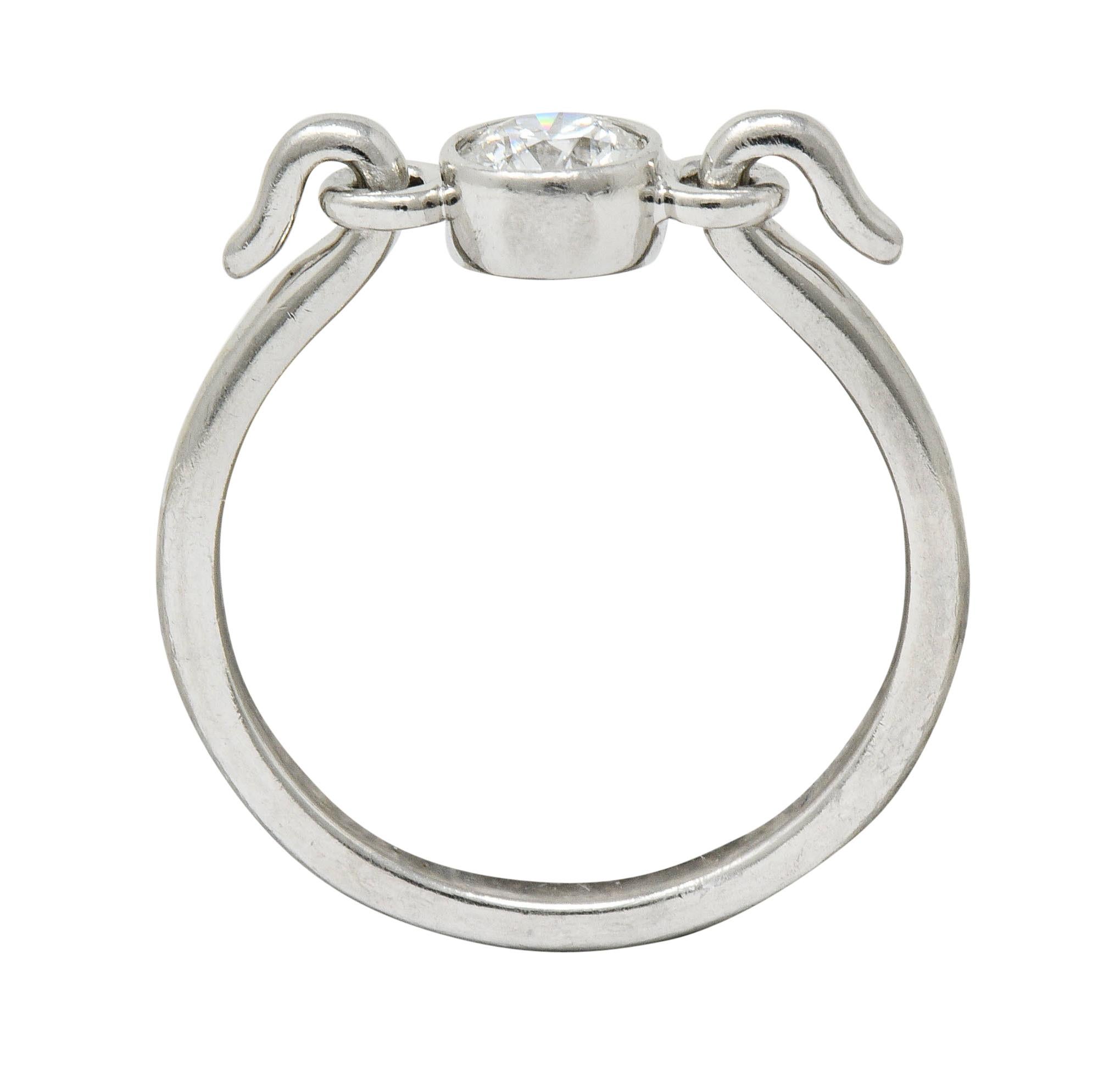 Brilliant Cut Elsa Peretti Tiffany & Co. Round Brilliant Diamond Platinum Swan Ring
