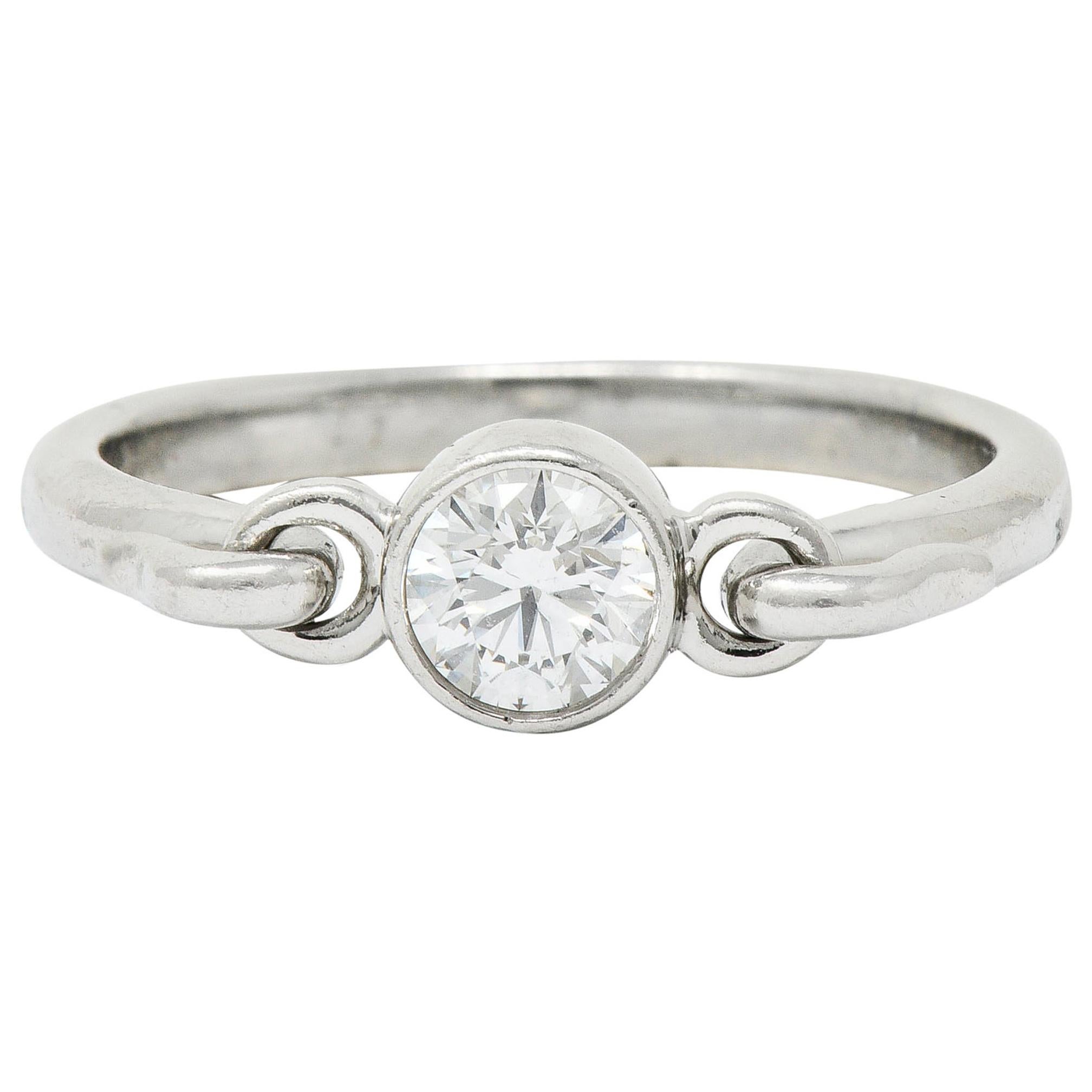 Elsa Peretti Tiffany & Co. Round Brilliant Diamond Platinum Swan Ring