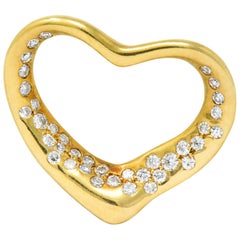 Elsa Peretti Tiffany & Co. 0.35 Carat Diamond 18 Karat Gold Pendant