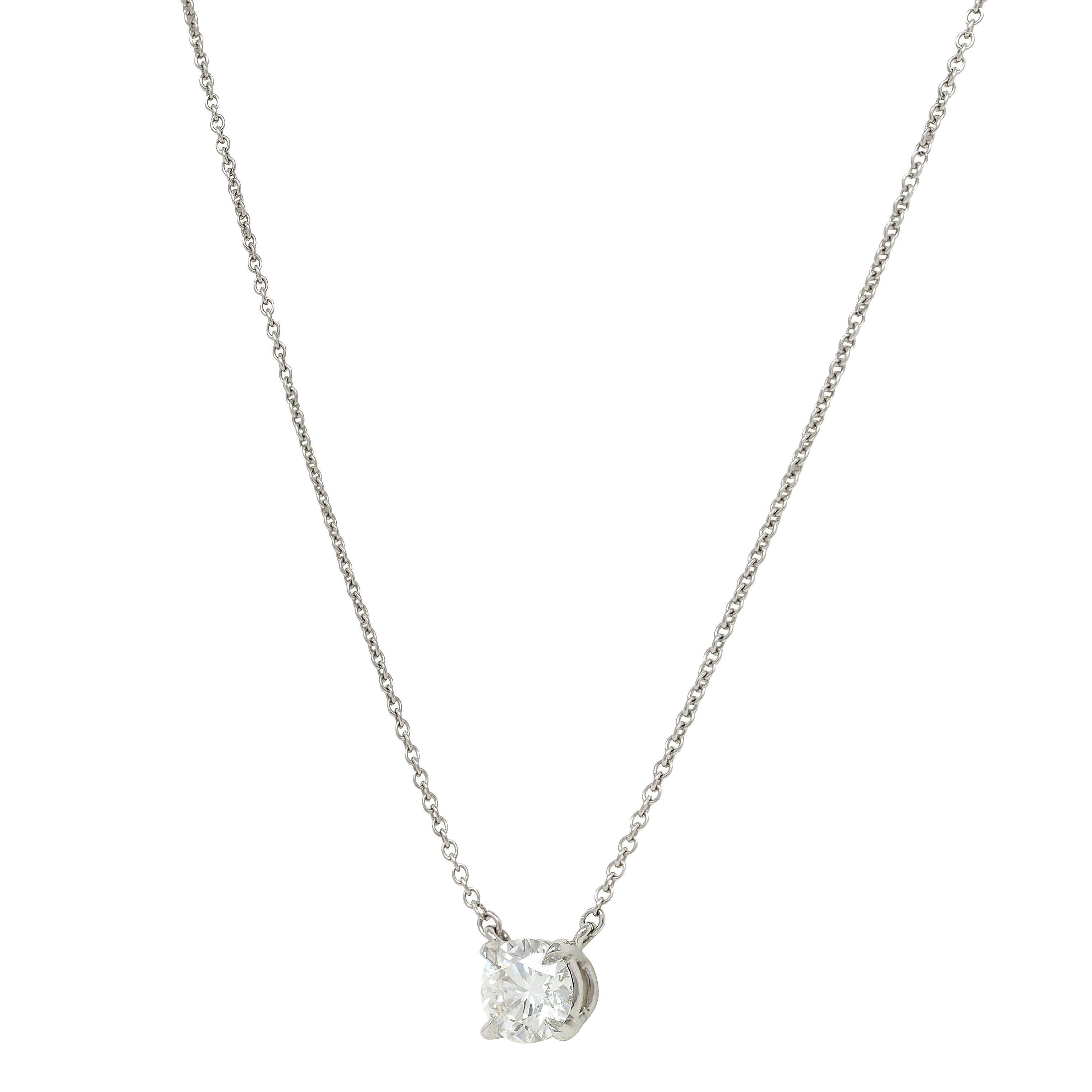 Elsa Peretti for Tiffany & Co. 0.96 CTW Diamond Platinum Vintage Station Necklace in vendita 2