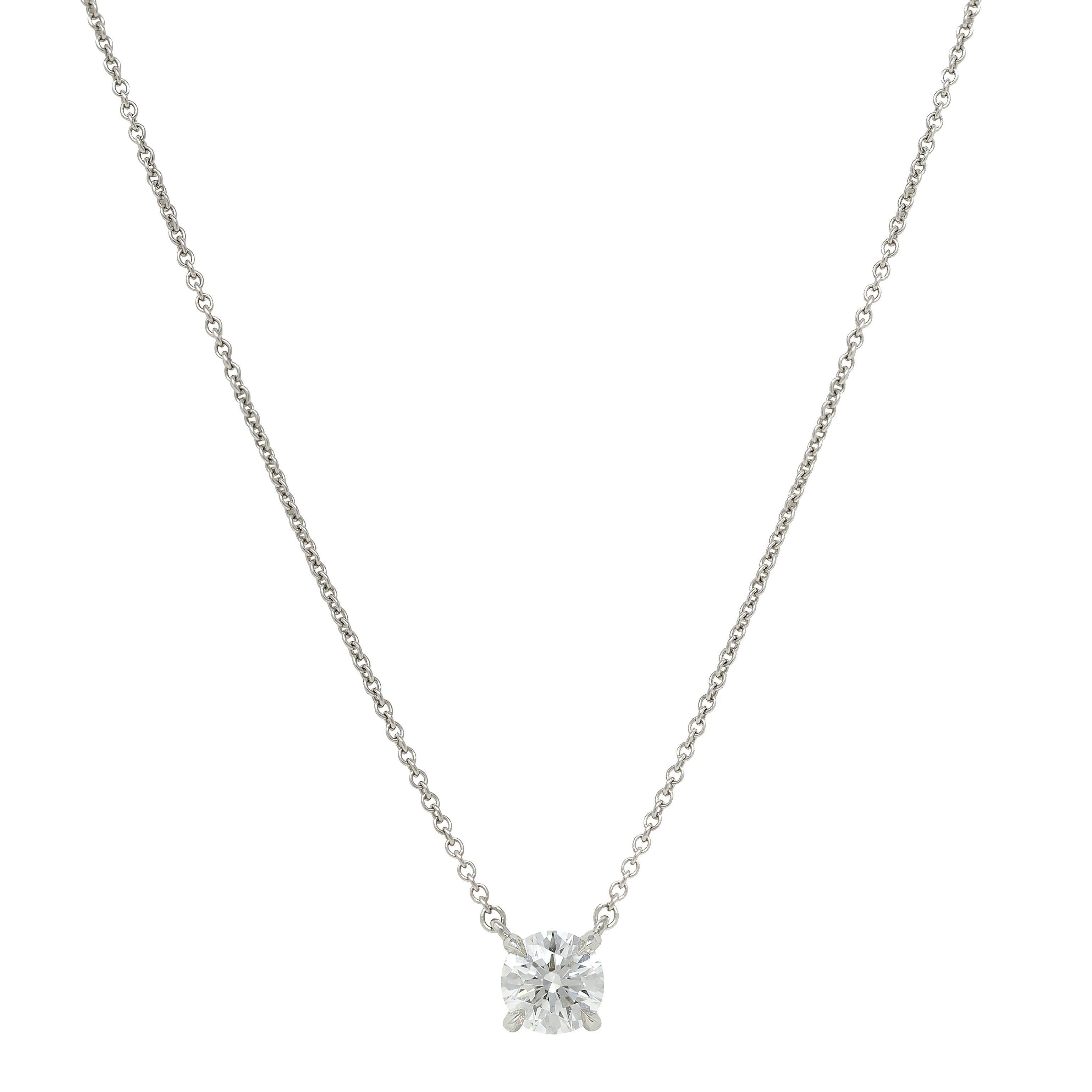 Elsa Peretti Tiffany & Co. Collier station vintage en platine avec diamants de 0.96 carat poids total