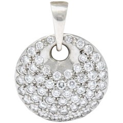 Elsa Peretti Tiffany & Co. 1.00 Carat Diamond Platinum Circle Disk Pendant Charm