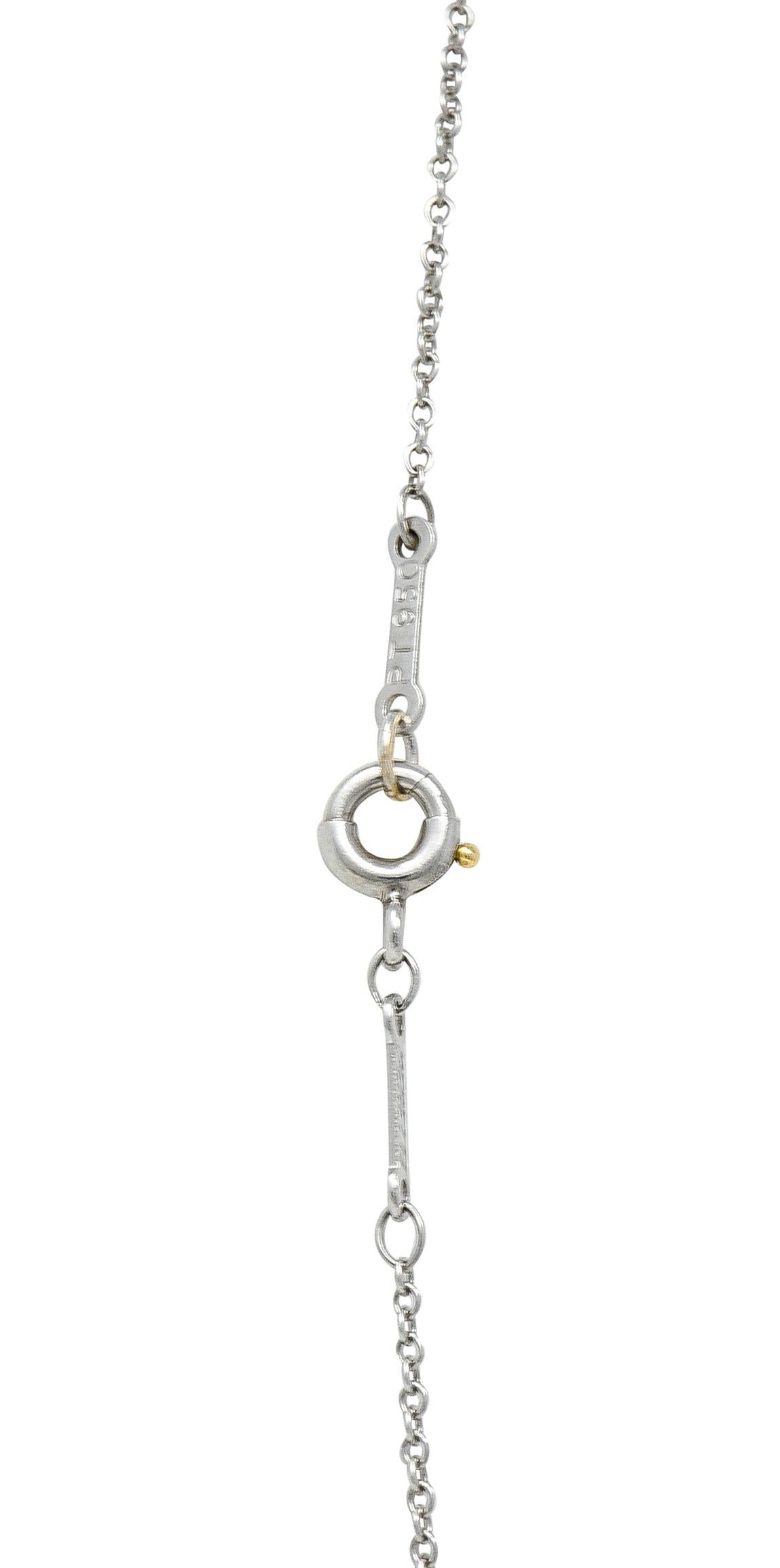 Women's or Men's Elsa Peretti Tiffany & Co. 1.00 CTW Diamond Platinum Vintage Station Necklace