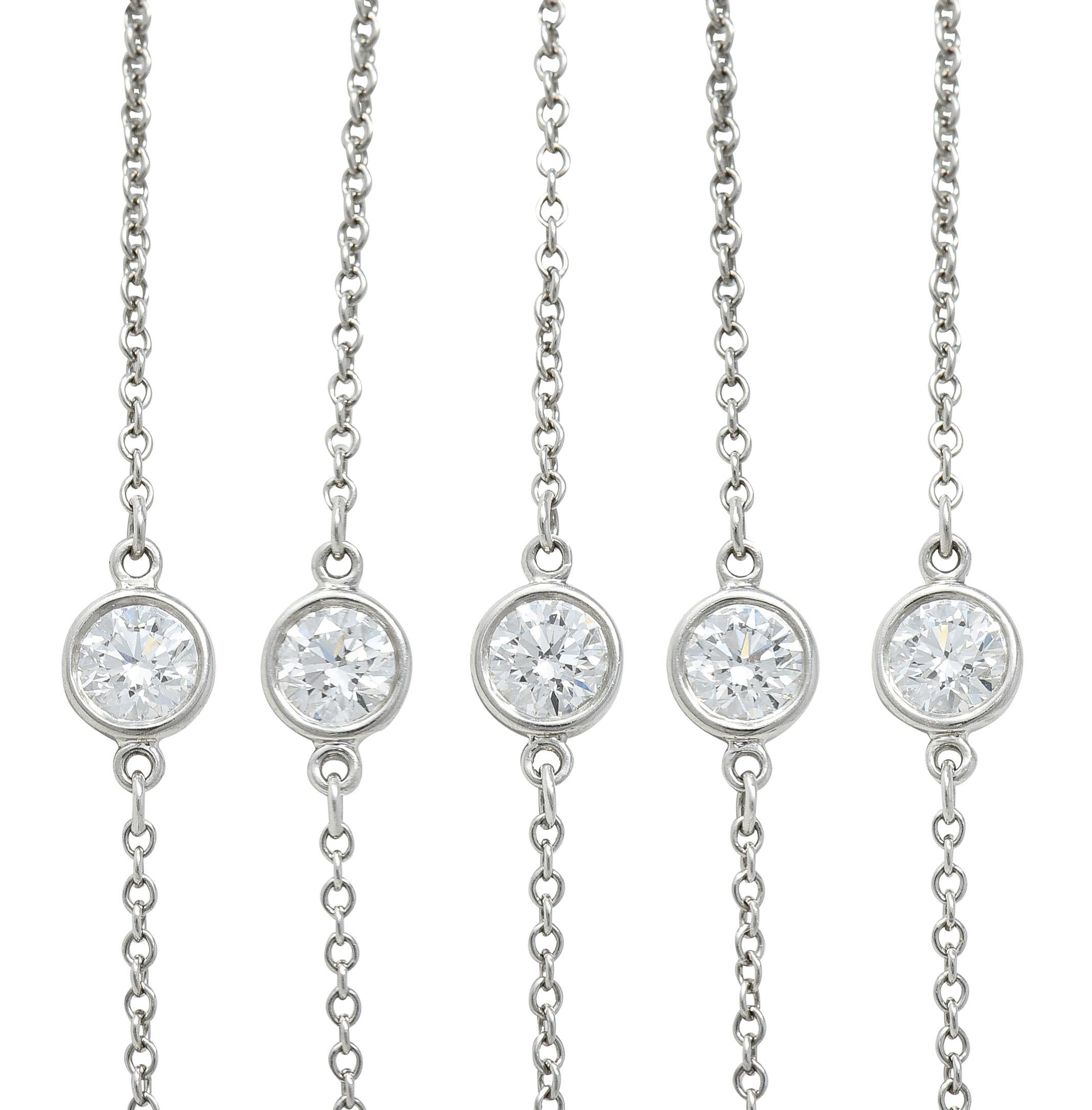 Elsa Peretti Tiffany & Co. 1.00 CTW Diamond Platinum Vintage Station Necklace 1