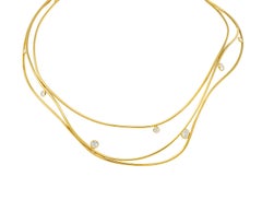 Elsa Peretti Tiffany & Co. 1.08 Carat Diamond 18 Karat Gold Wave Collar Necklace