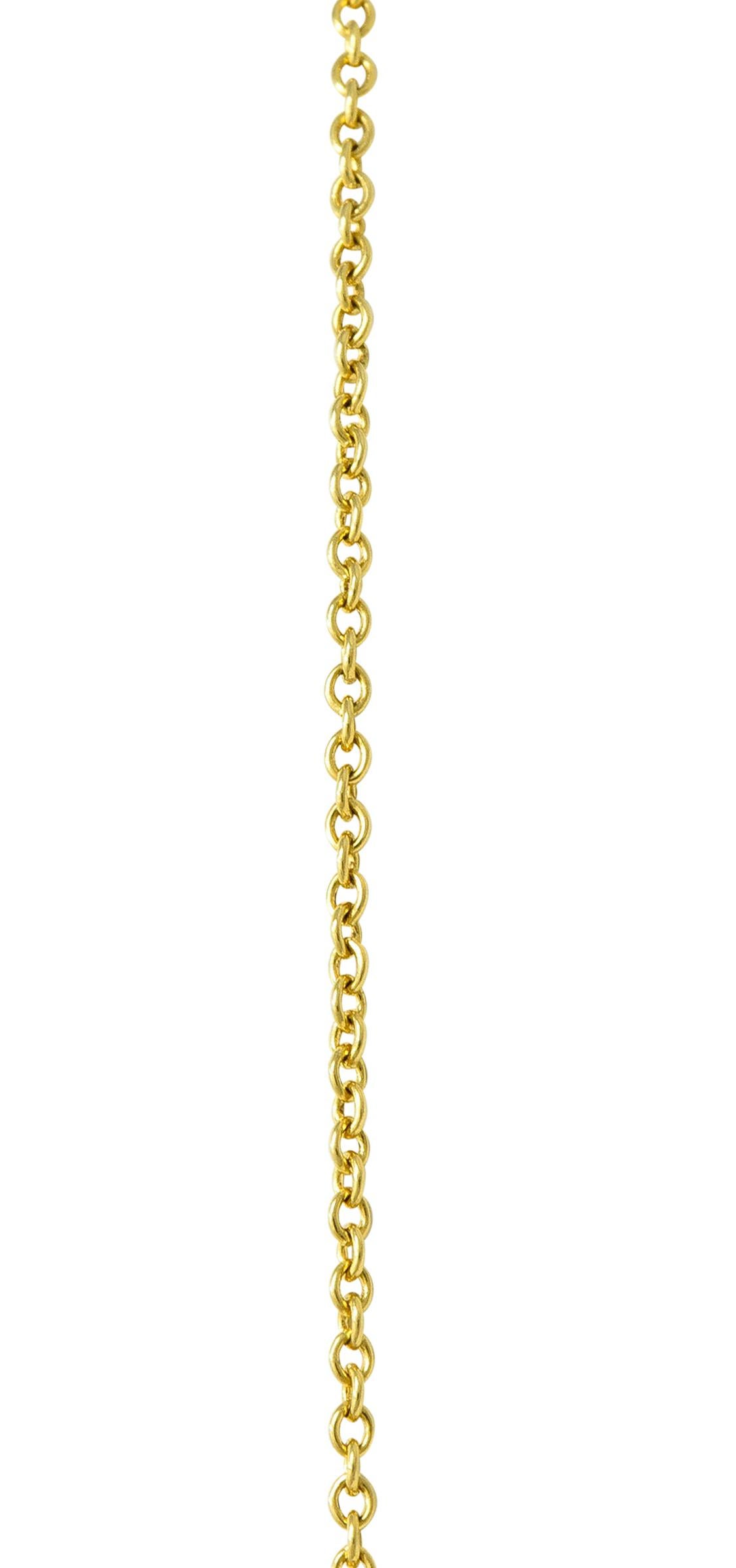 Elsa Peretti Tiffany & Co. 18 Karat Gold Open Heart Pendant Necklace 1