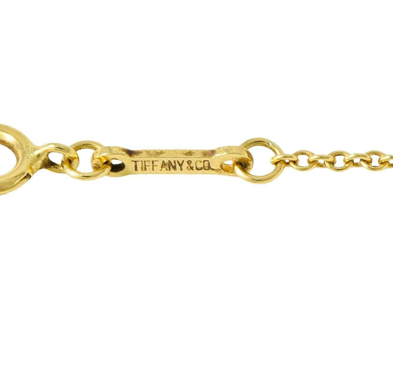 Elsa Peretti Tiffany & Co. 18 Karat Gold Open Heart Pendant Necklace 2
