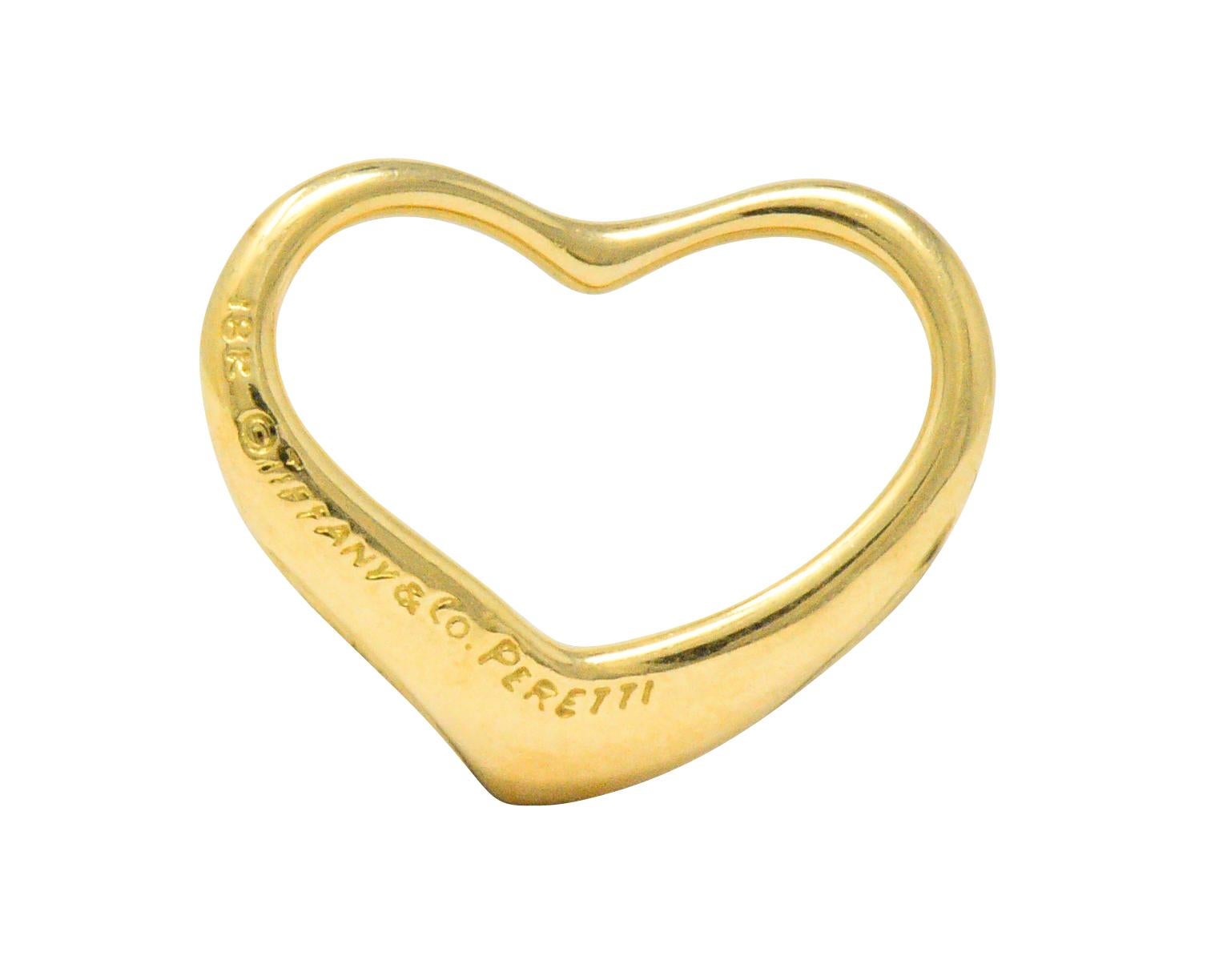 Elsa Peretti Tiffany & Co. 18 Karat Gold Heart Pendant In Excellent Condition In Philadelphia, PA