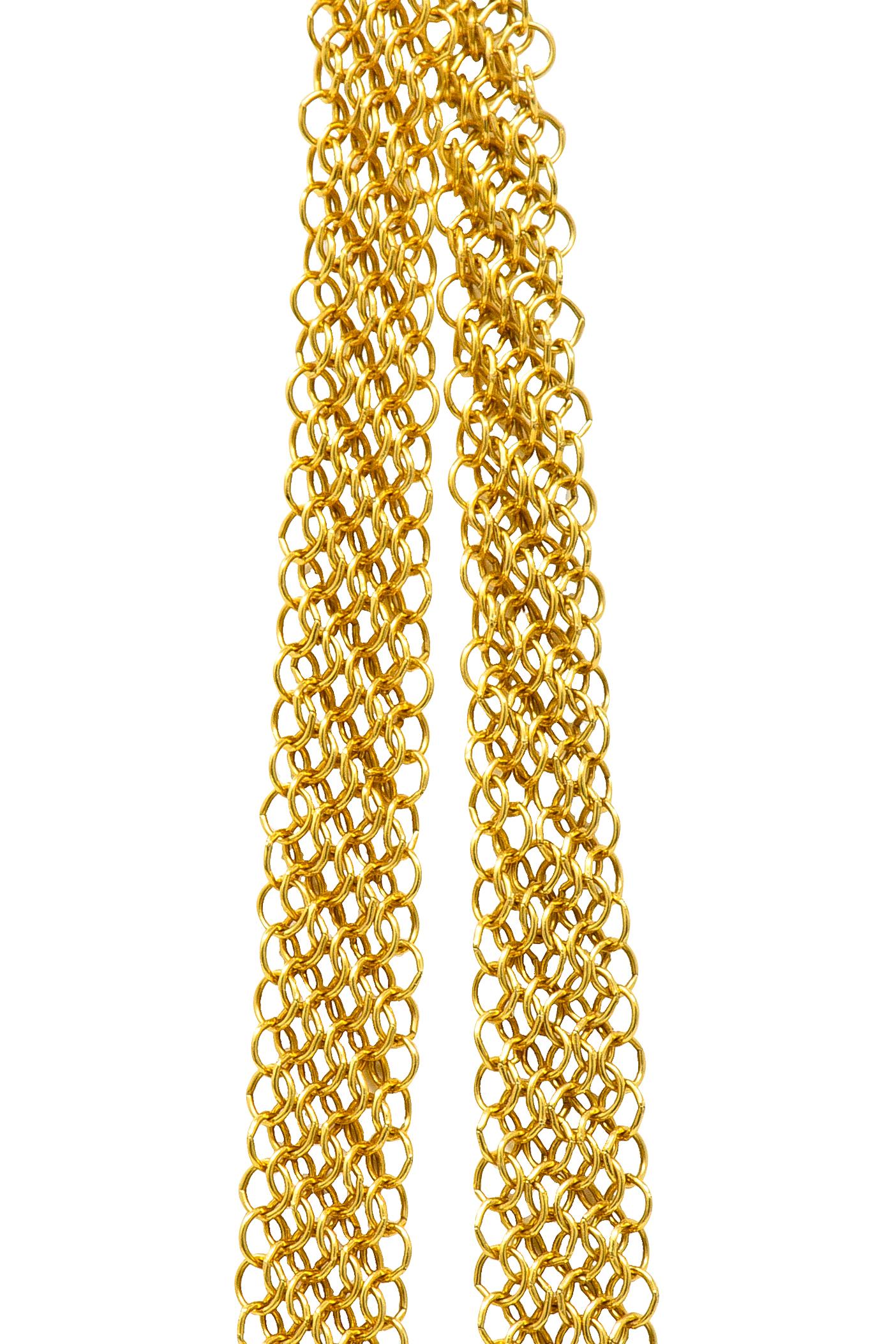 Elsa Peretti Tiffany & Co. 18 Karat Gold Mesh Scarf Chain Necklace 1