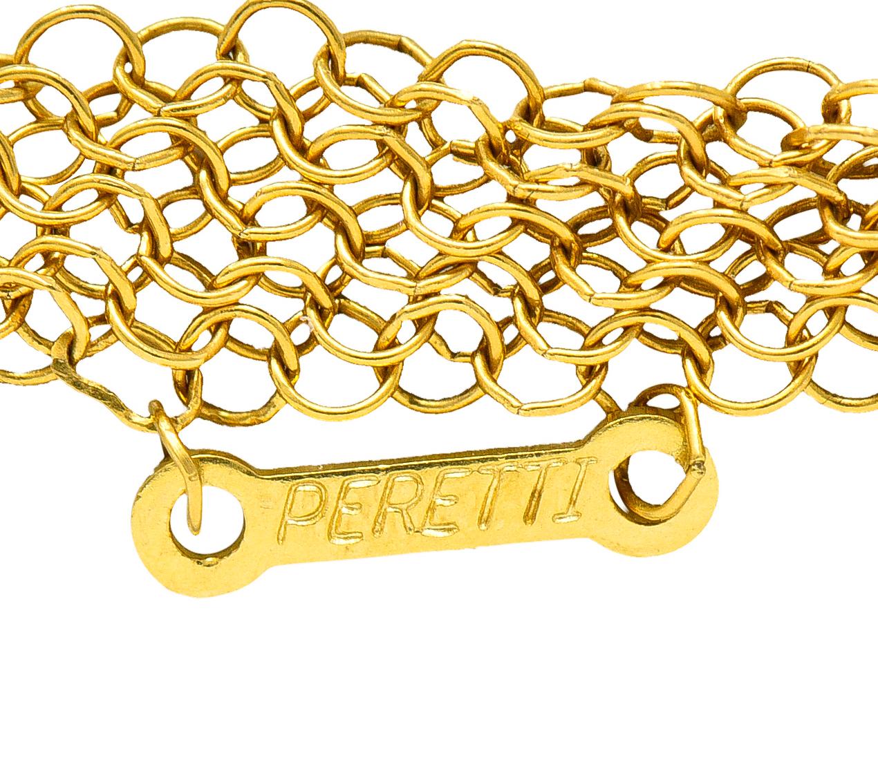 Elsa Peretti Tiffany & Co. 18 Karat Gold Mesh Scarf Chain Necklace 2