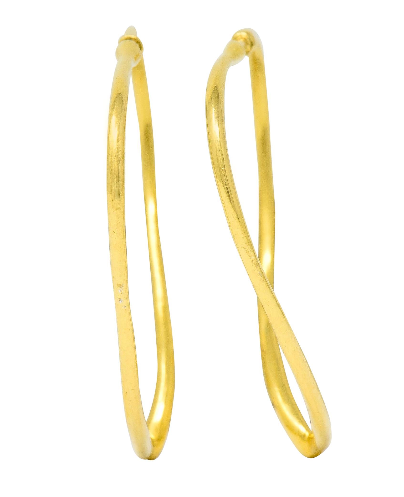 Contemporary Elsa Peretti Tiffany & Co. 18 Karat Gold Open Heart Hoop Earrings