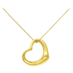 Retro Elsa Peretti Tiffany & Co. 18 Karat Gold Open Heart Pendant Necklace