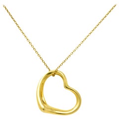 Elsa Peretti Tiffany & Co. 18 Karat Gold Open Heart Pendant Necklace